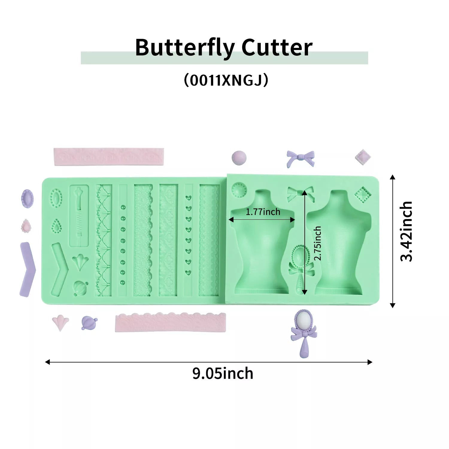 Body, Feathers, Butterfly, Lace Patterns Integrated Silicone Mold