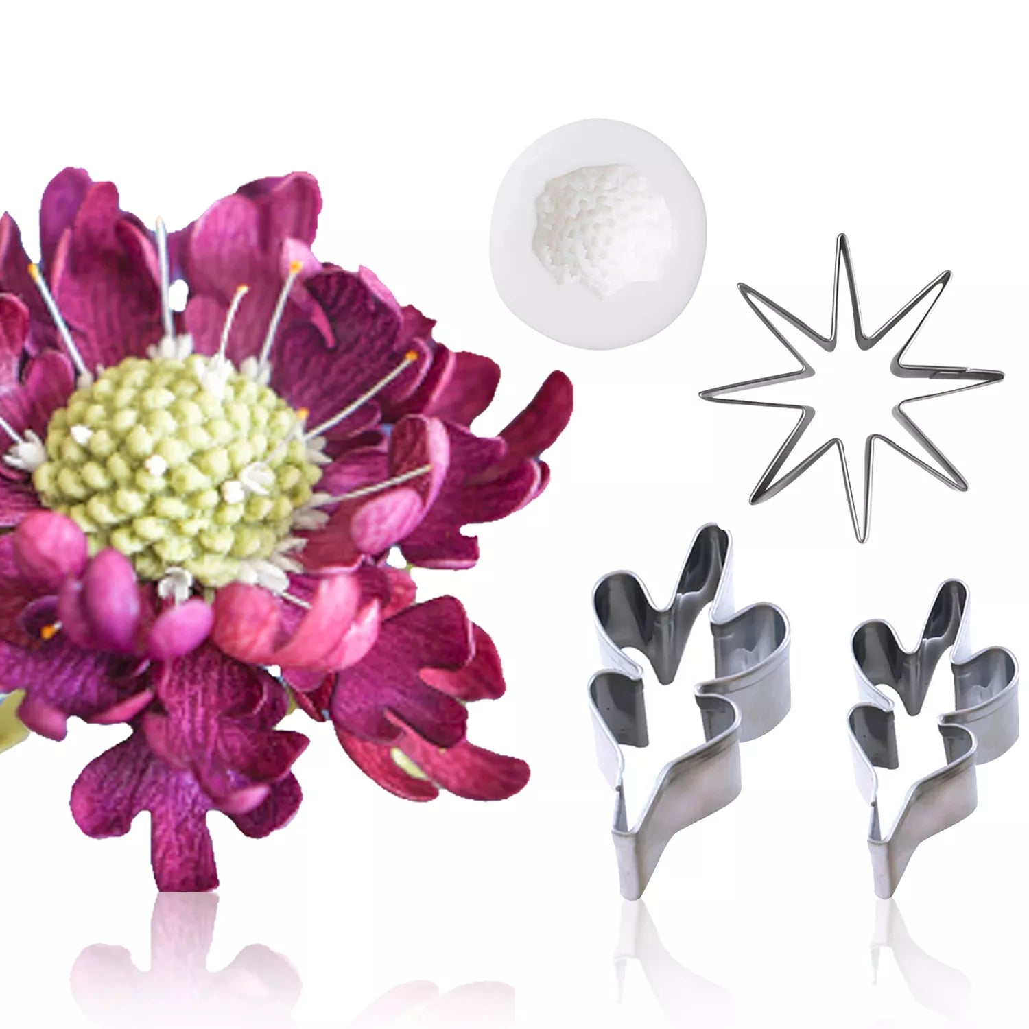 Realistic Brunnera Sugar Paste Cutting And Embossing Silicone Mold Set