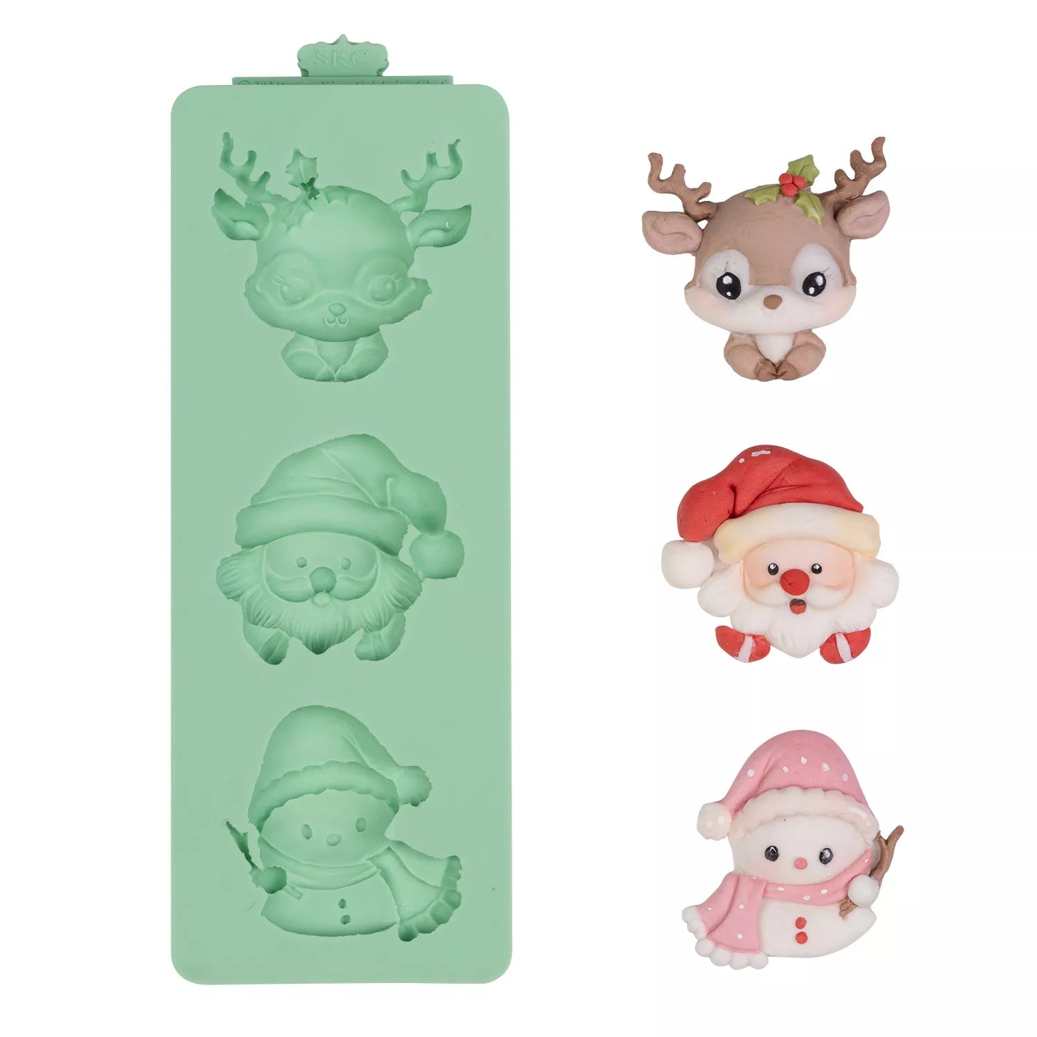 Cartoon Snowman and Deer Silicone Mold