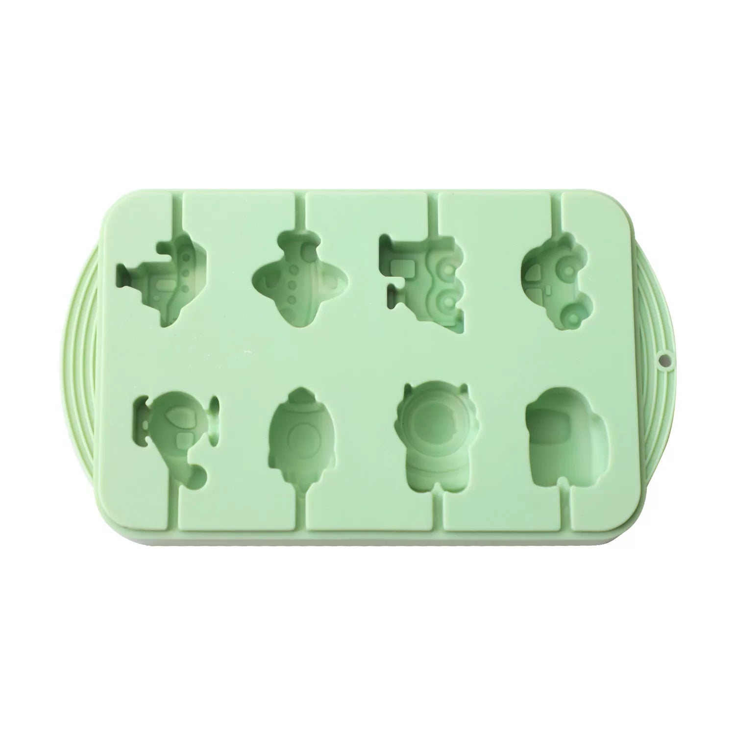 Traffic, Rocket, Astronaut 8-Connected Lollipop Silicone Mold