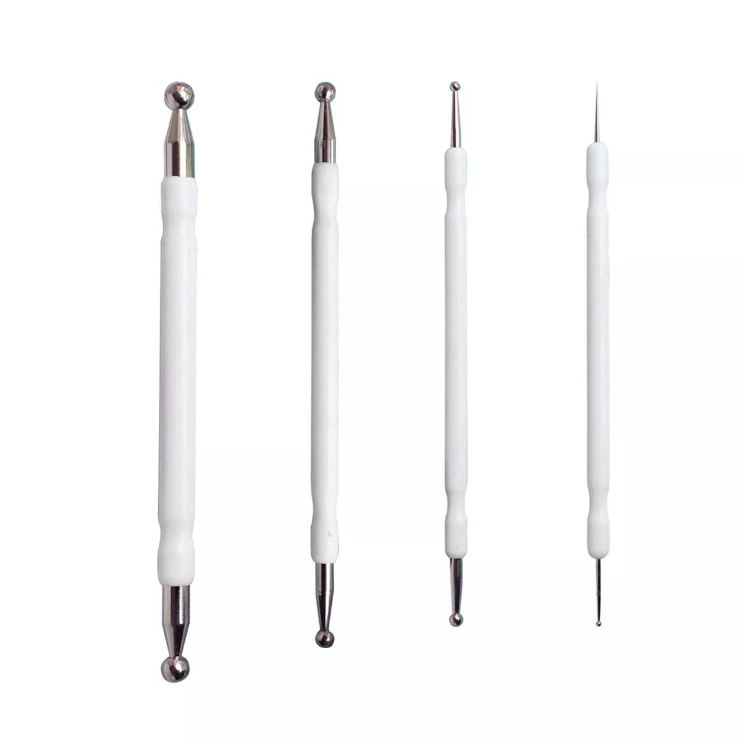 White Stainless Steel Ball Cutter Set of 4