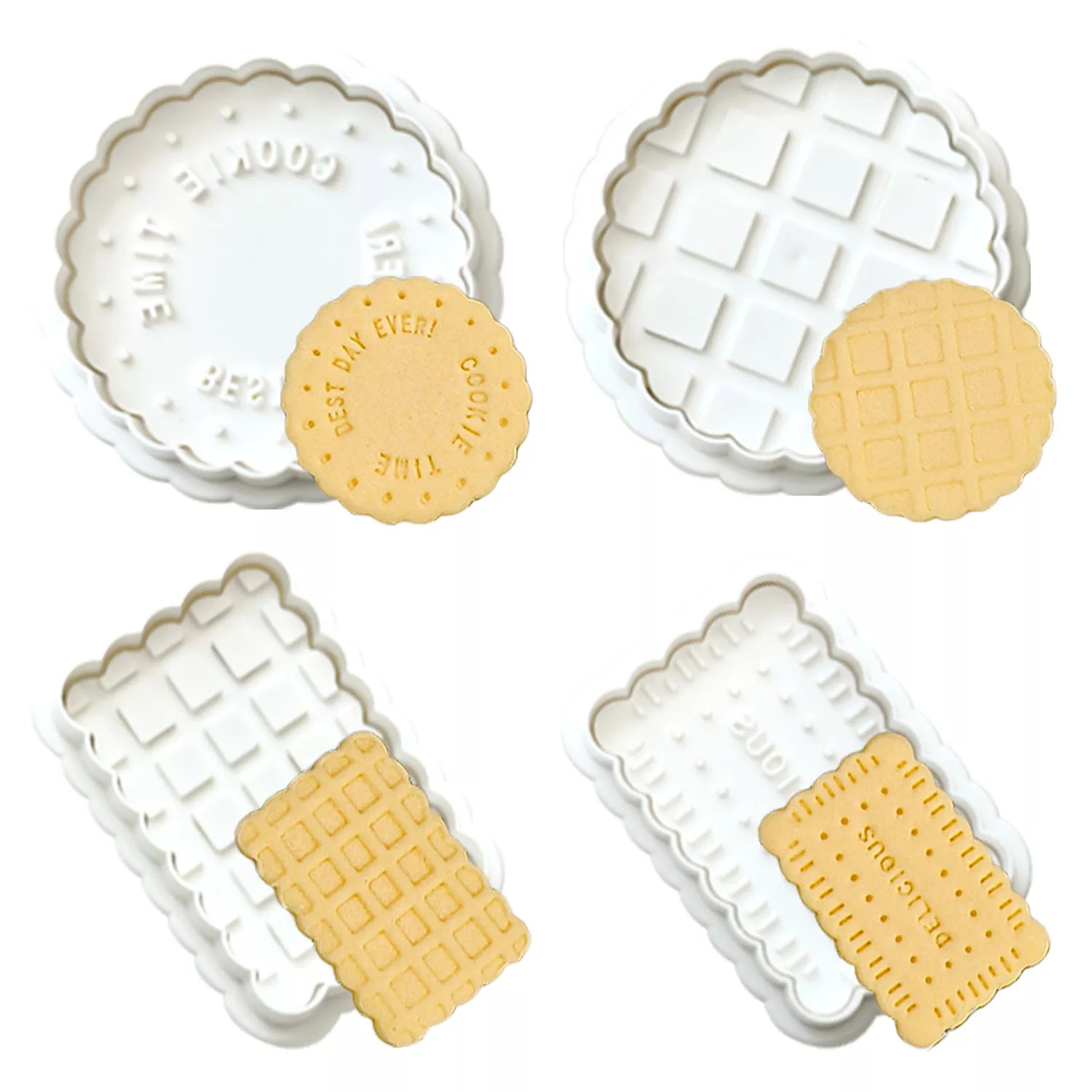 Waffle 4-Piece Cutter And Embossing Mold