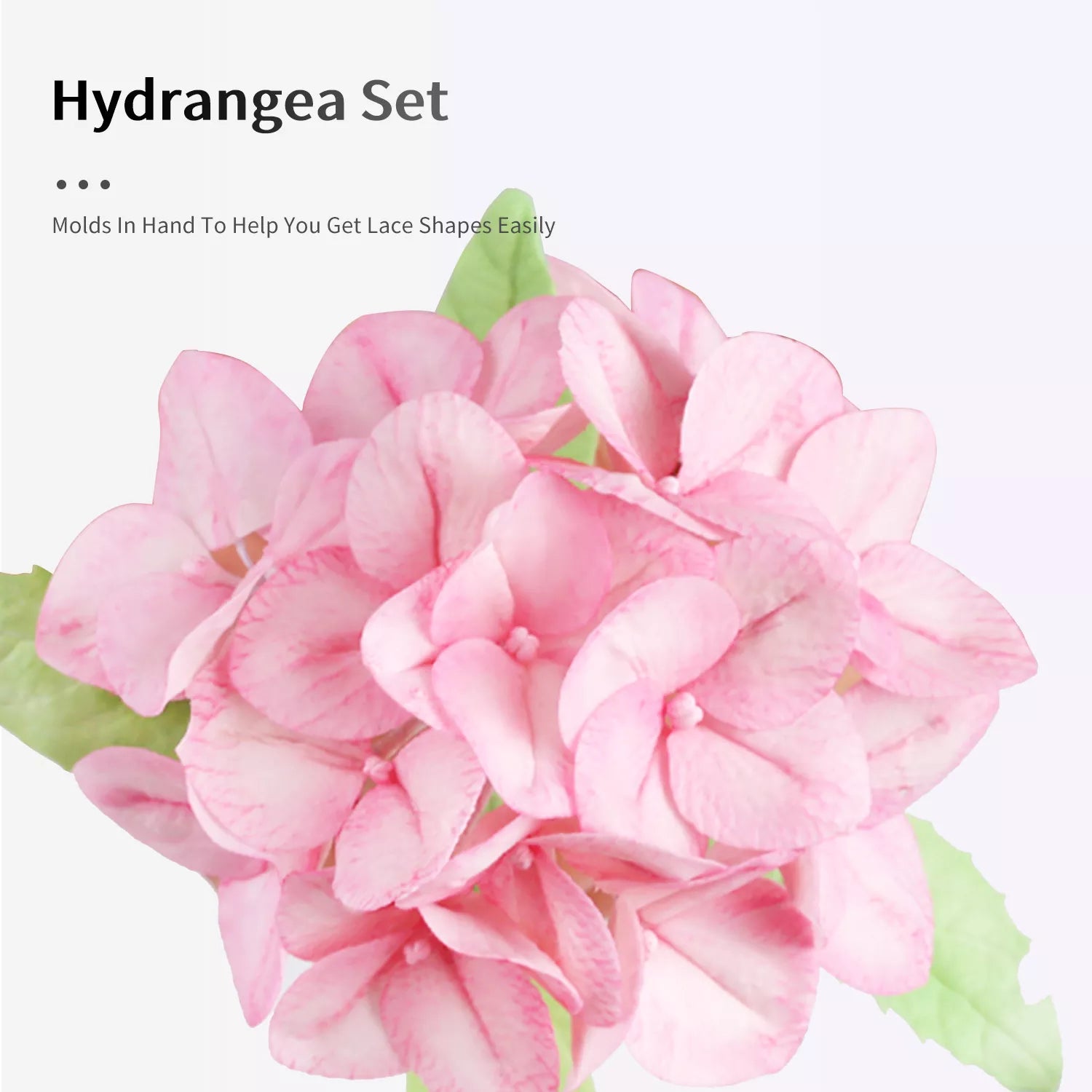 Realistic Hydrangea and Leaf Sugar Paste Cutting And Embossing Silicone Mold Set