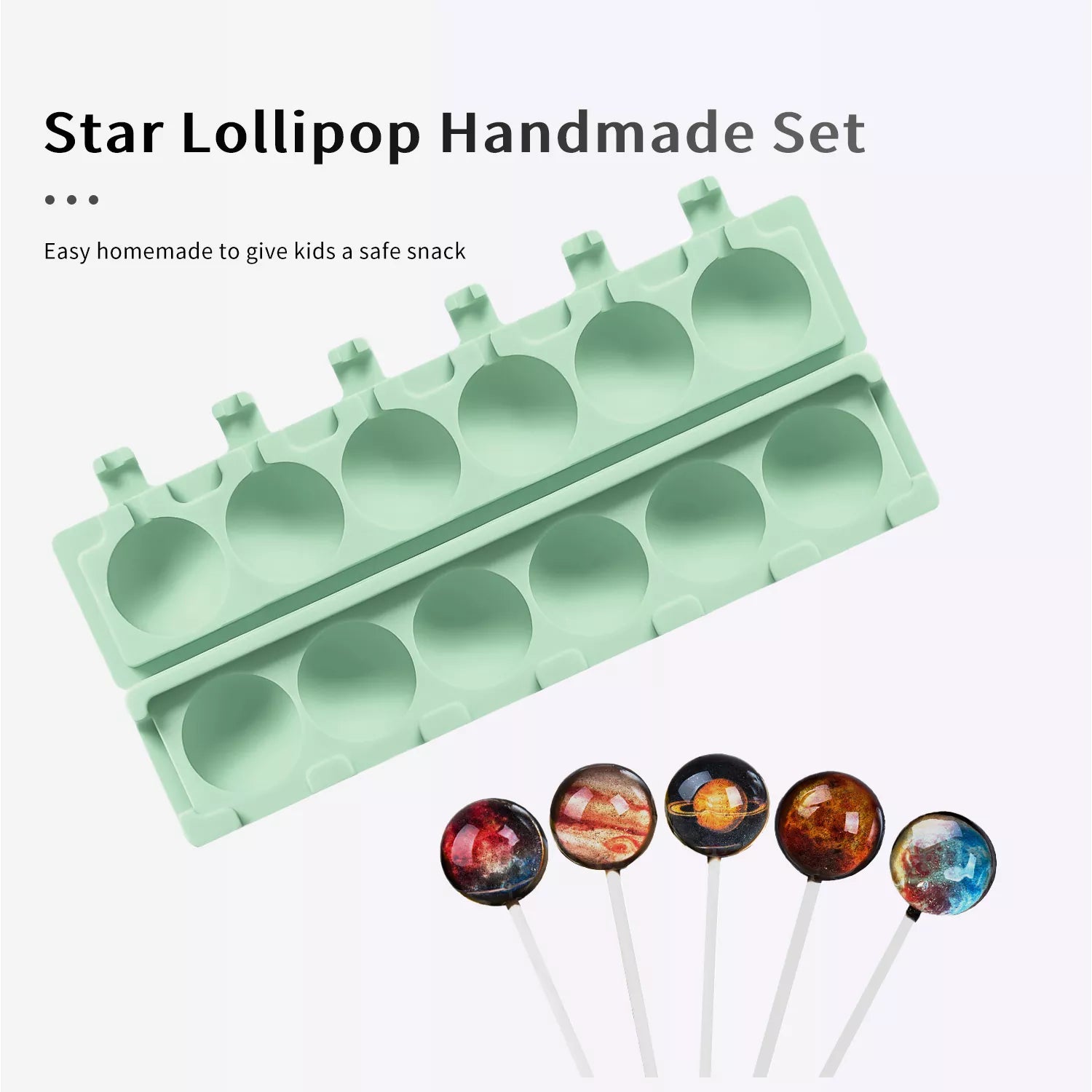 6-Cavity Round Ball Lollipop Silicone Mold