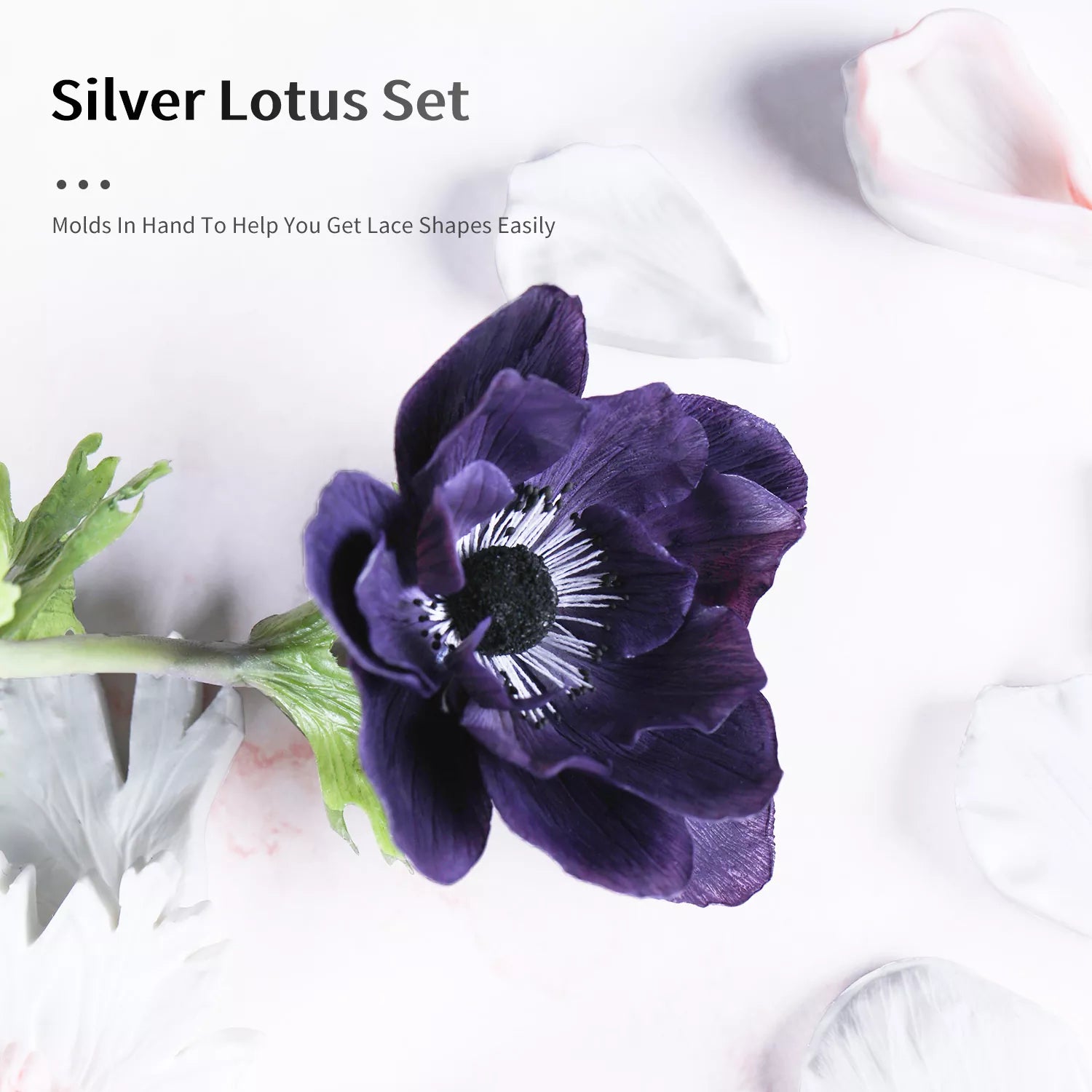Realistic Anemone Sugar Paste Cutting And Embossing Silicone Mold Set