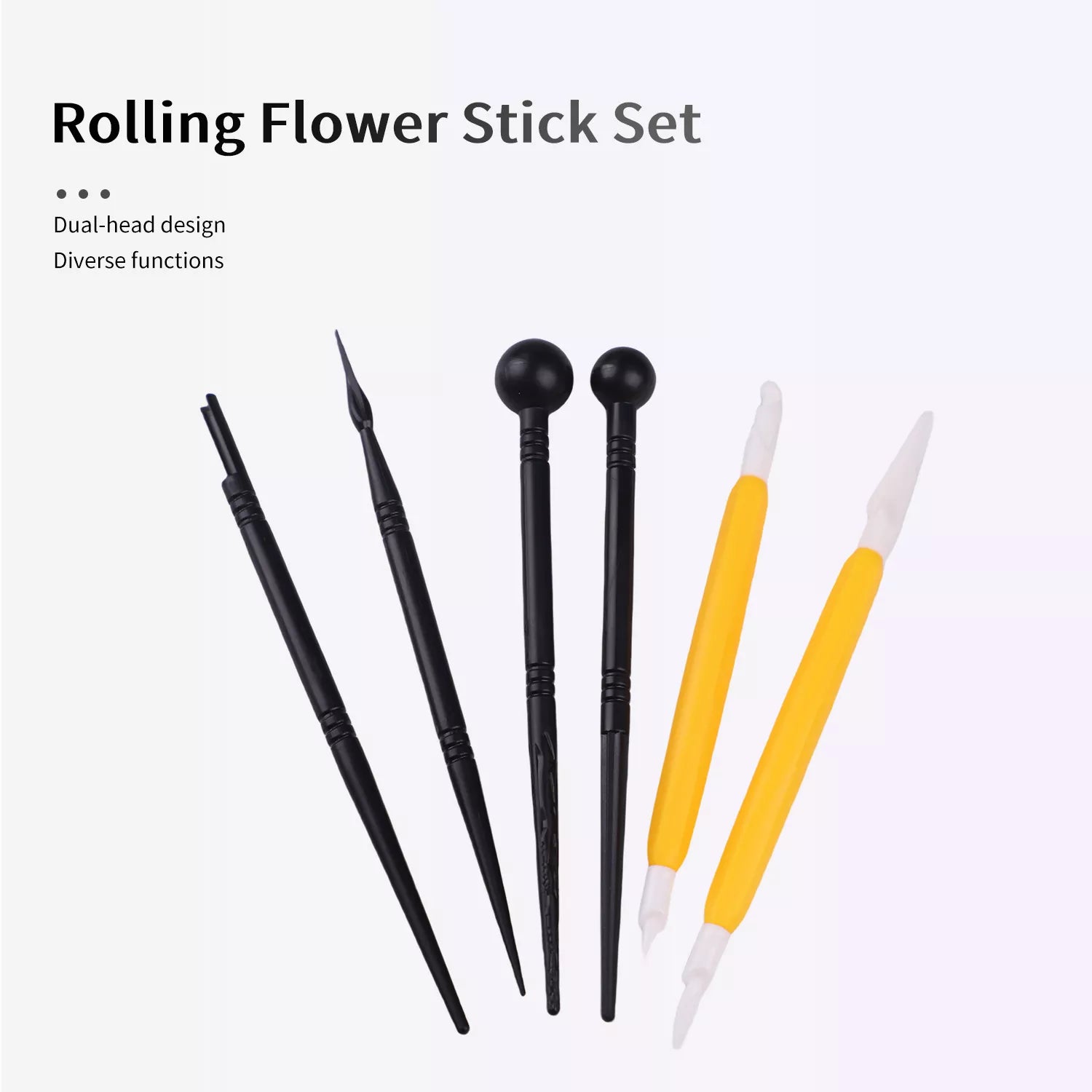 Flower Rolling Rod and Shaping Knife Set