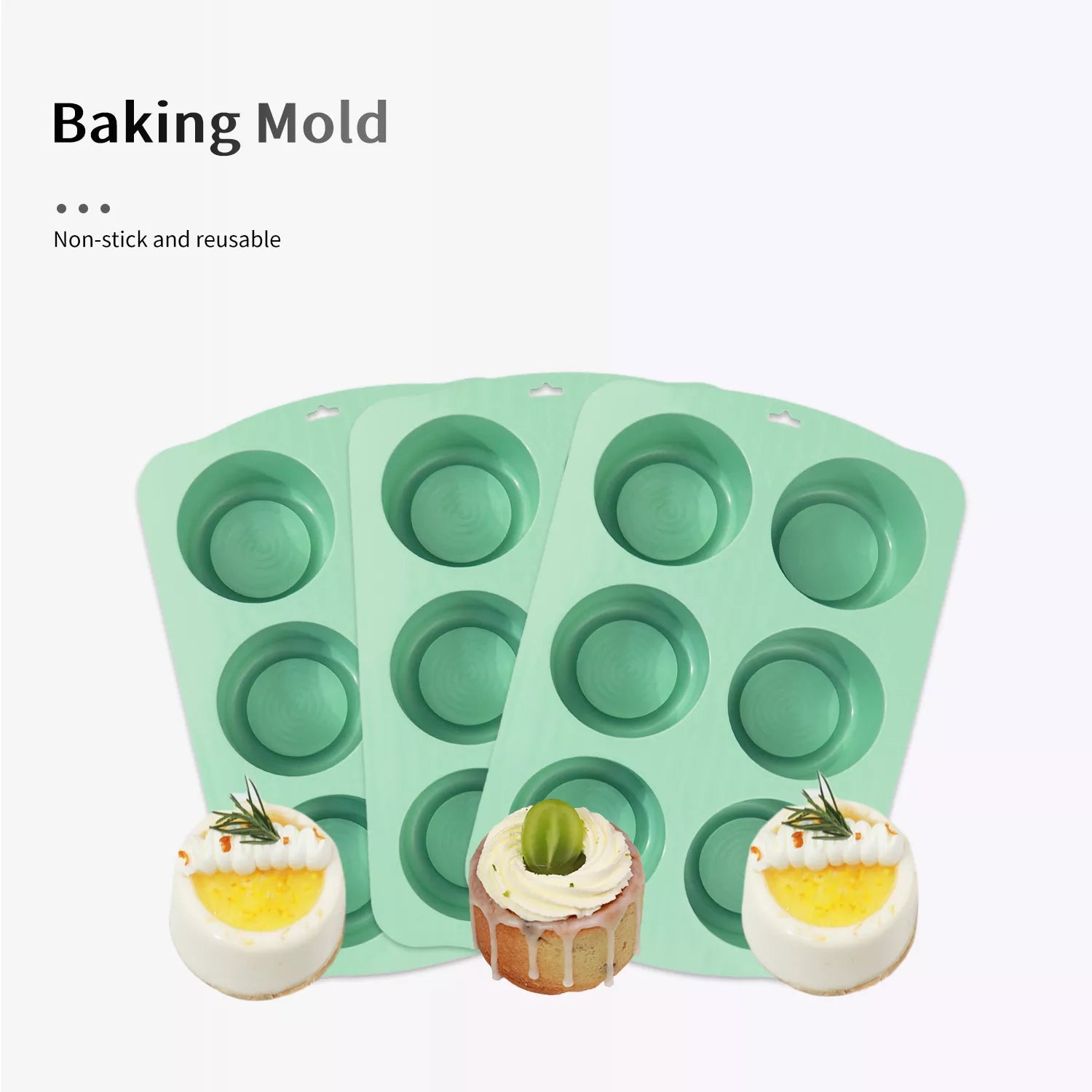 6-Cavity Hollow Round Cup Mousse Silicone Mold