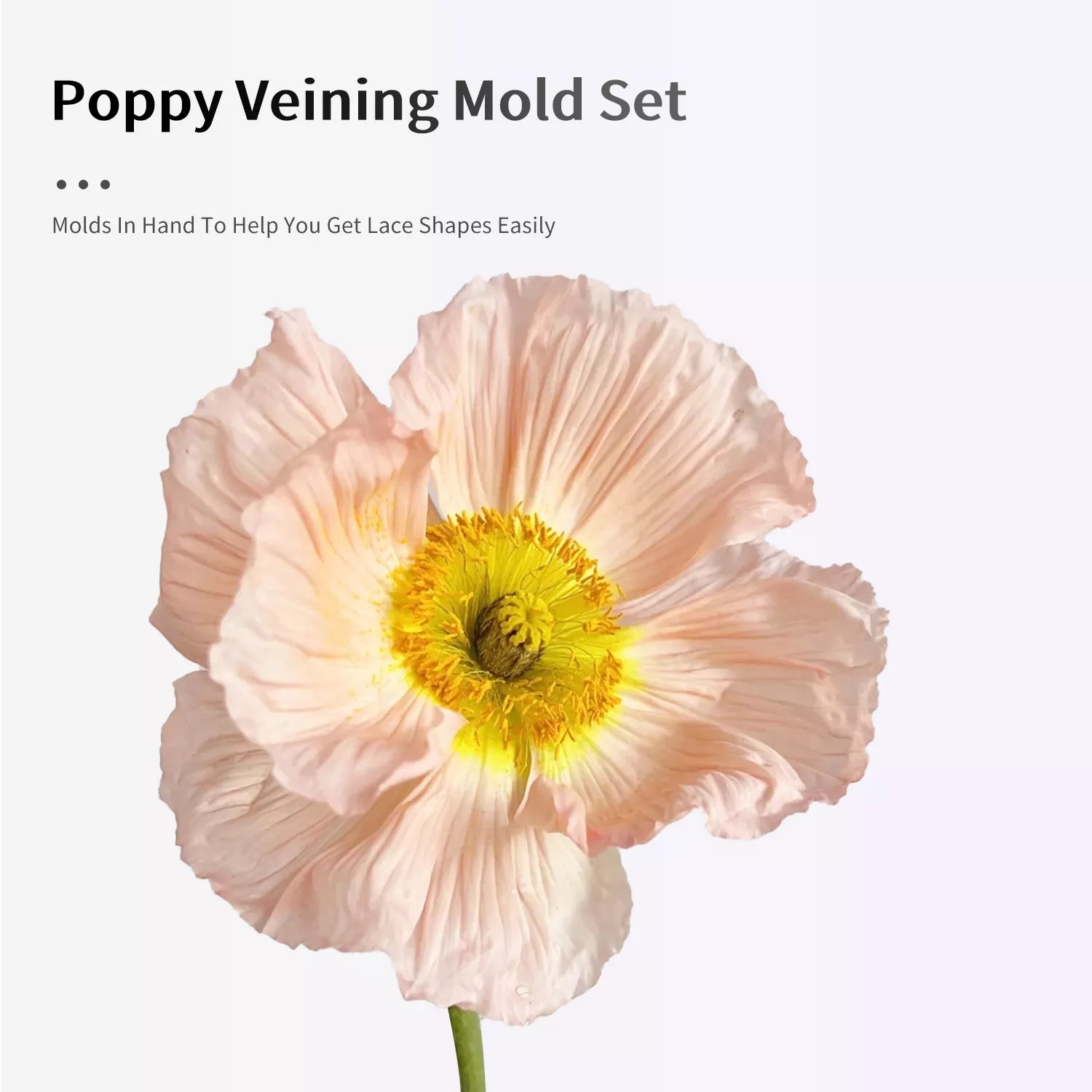 Realistic Poppy Sugar Paste Cutting And Embossing Silicone Mold Set