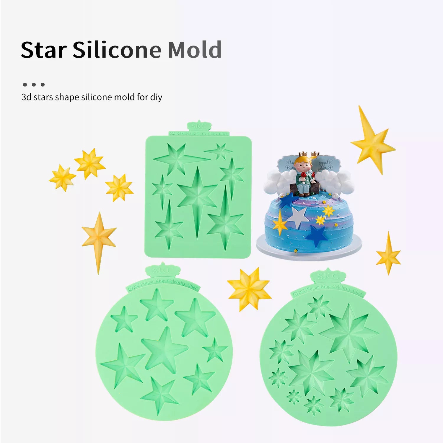 Star Light & Heart Silicone Mold