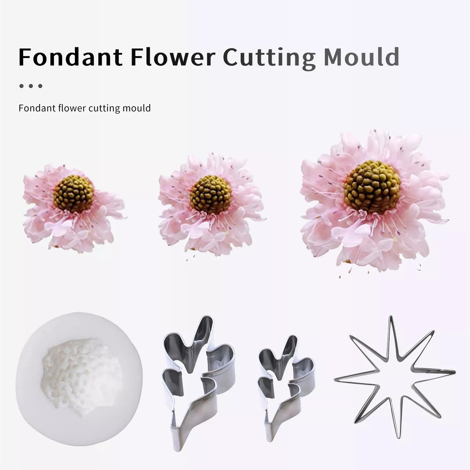 Realistic Brunnera Sugar Paste Cutting And Embossing Silicone Mold Set