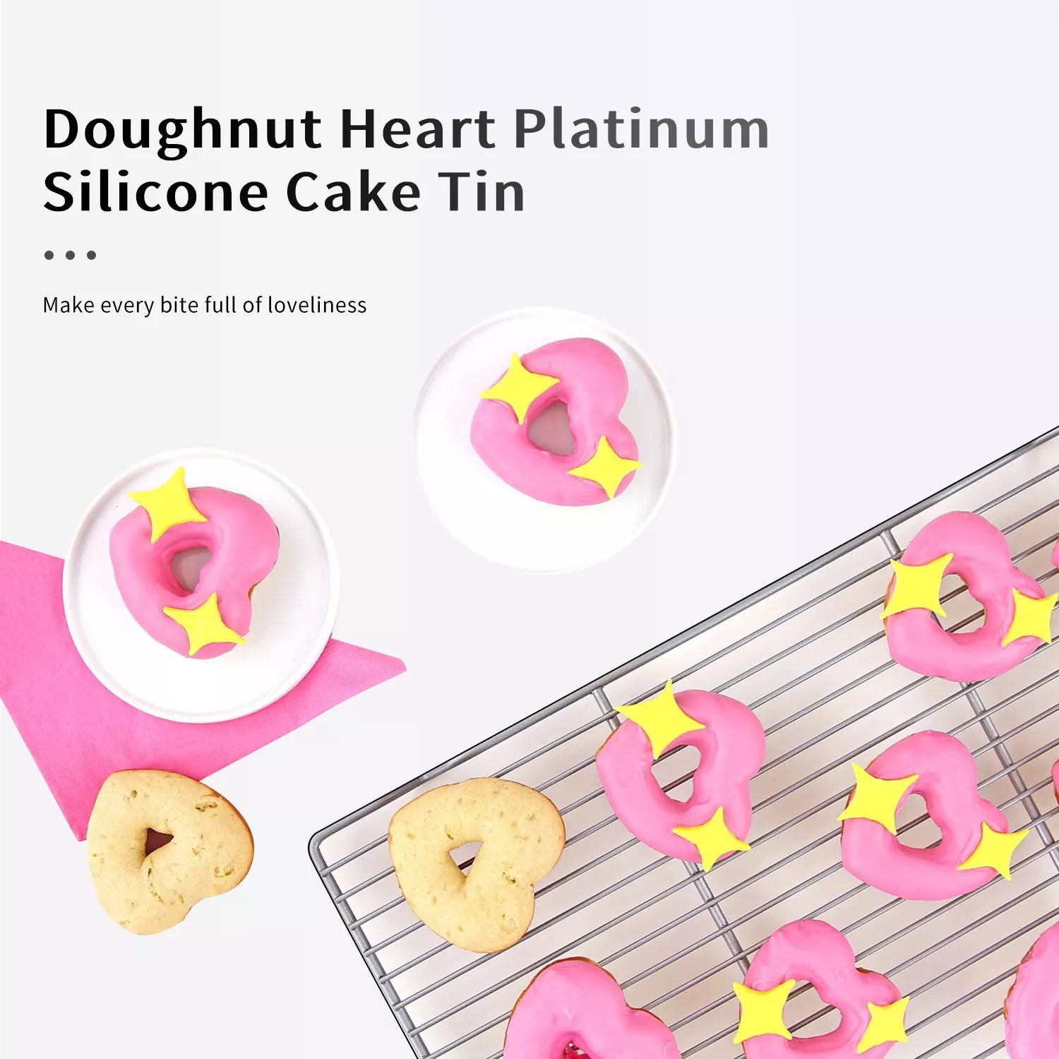 Silicone Heart Donut Pan