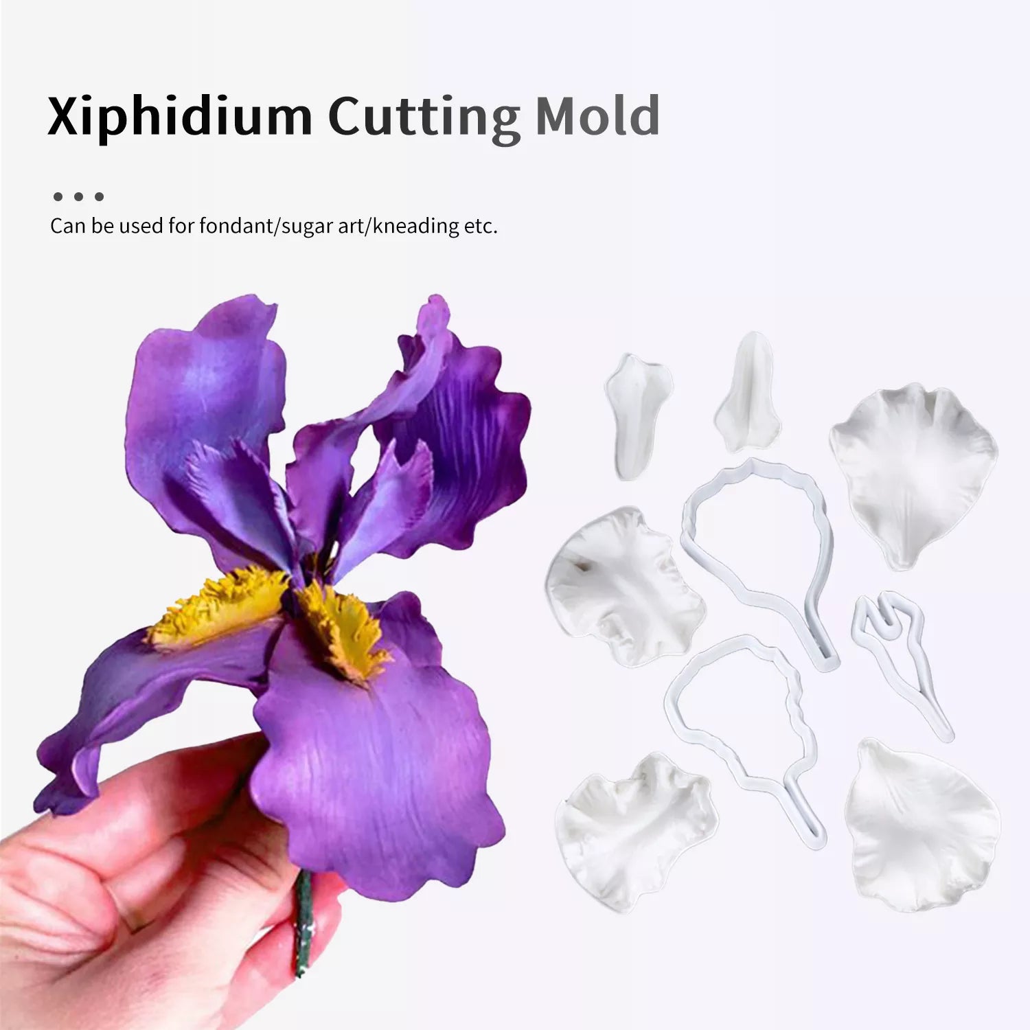 Realistic Bearded Iris and Dutchman's Breeches Sugar Paste Cutting And Embossing Silicone Mold Set