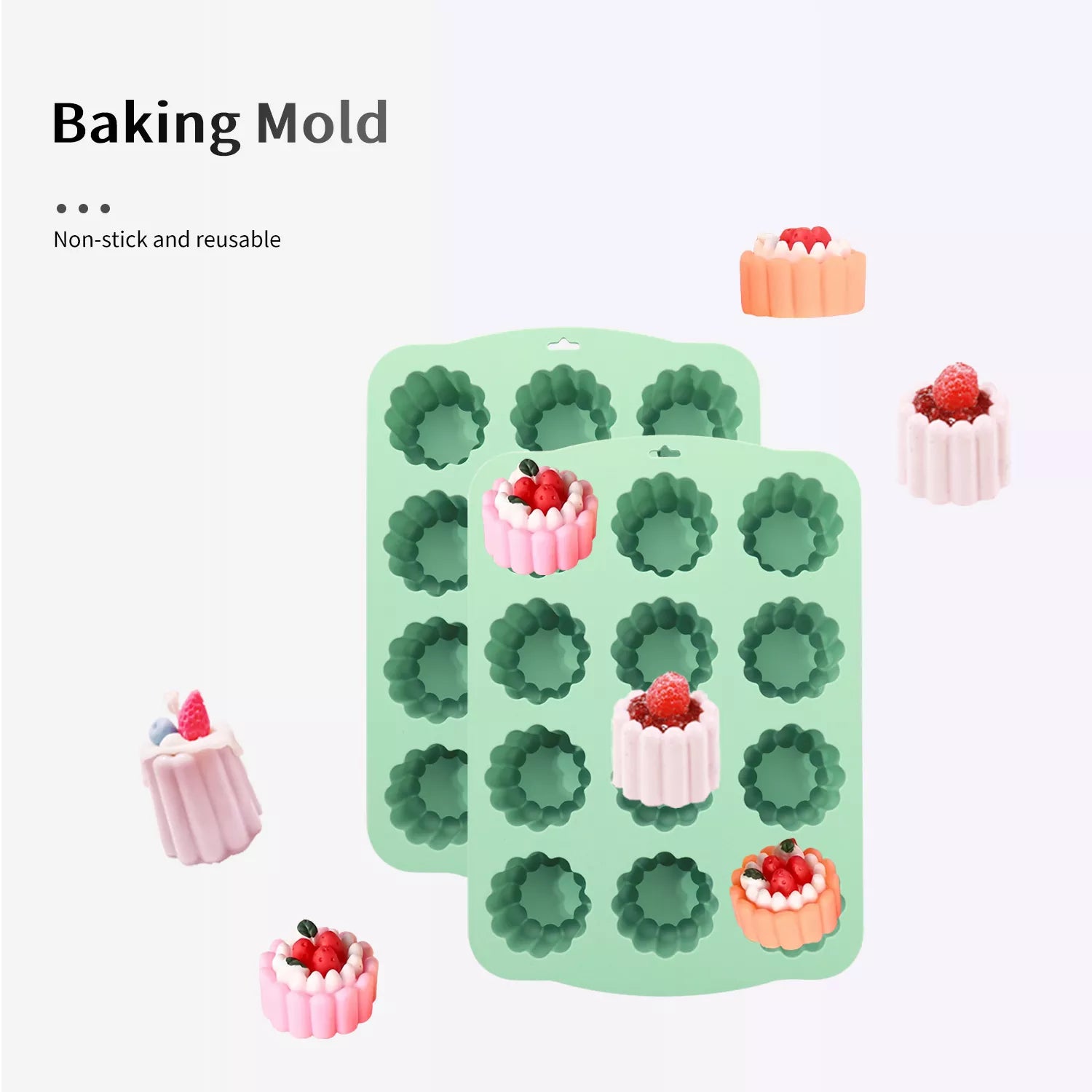 12 Cavities Flower Cake Mold