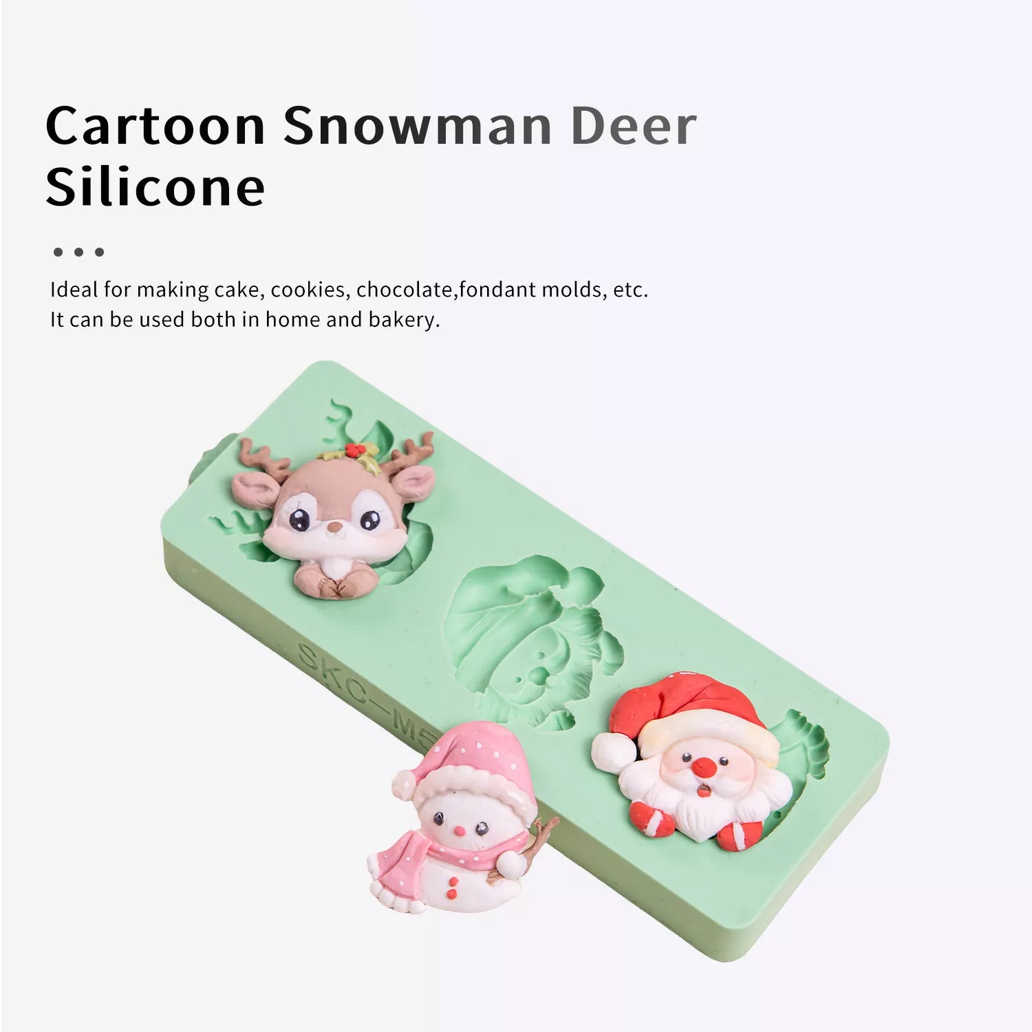 Cartoon Snowman and Deer Silicone Mold