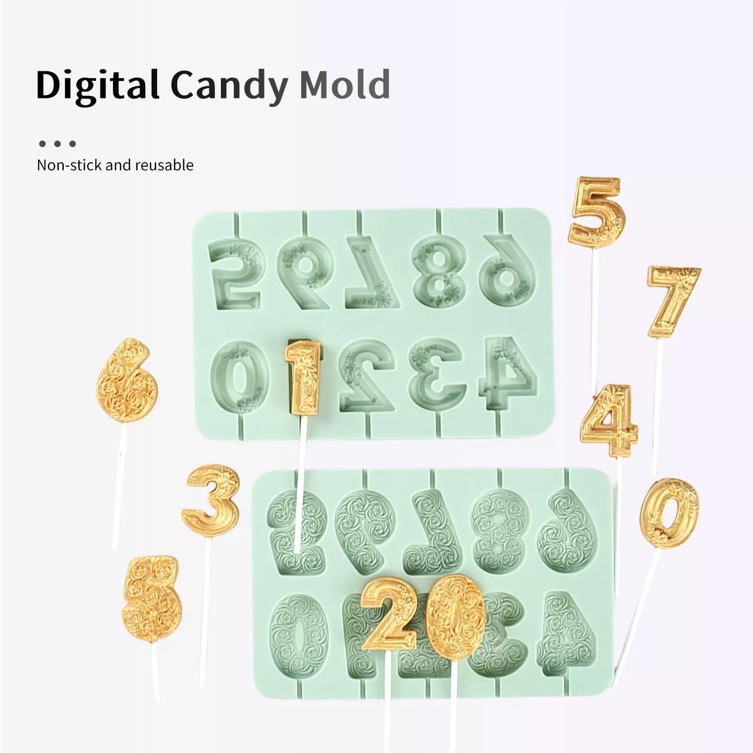 Number Lollipop Silicone Mold