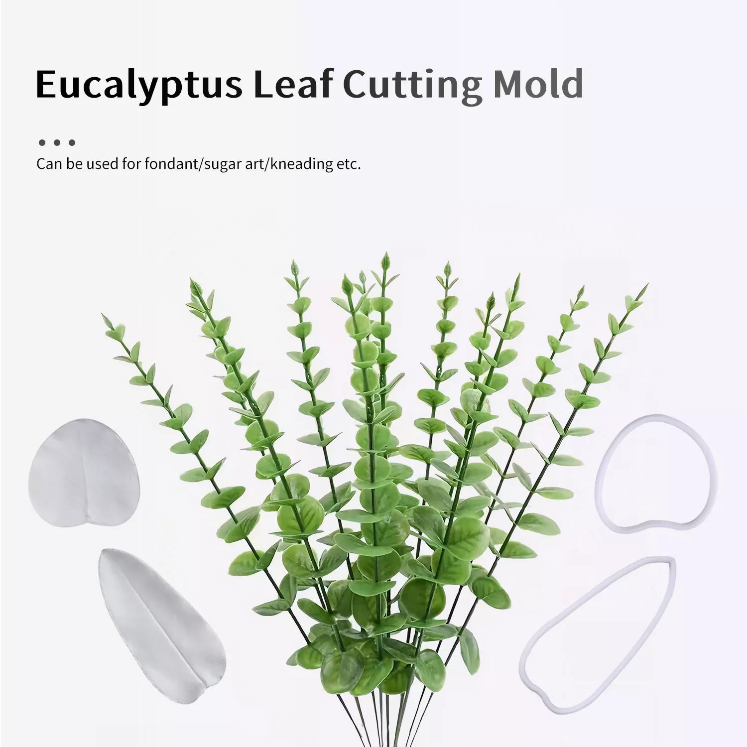 Realistic Eucalyptus Leaf Sugar Paste Cutting And Embossing Silicone Mold Set
