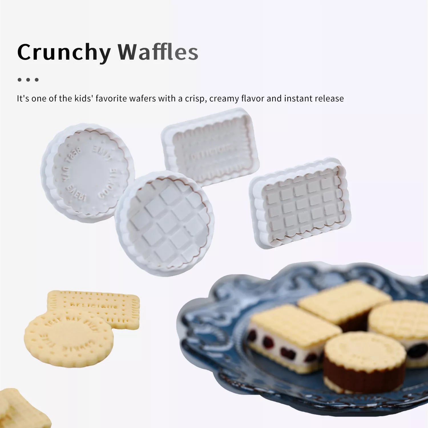 Japanese Style Cookie 4-Piece Cutter And Embossing Mold