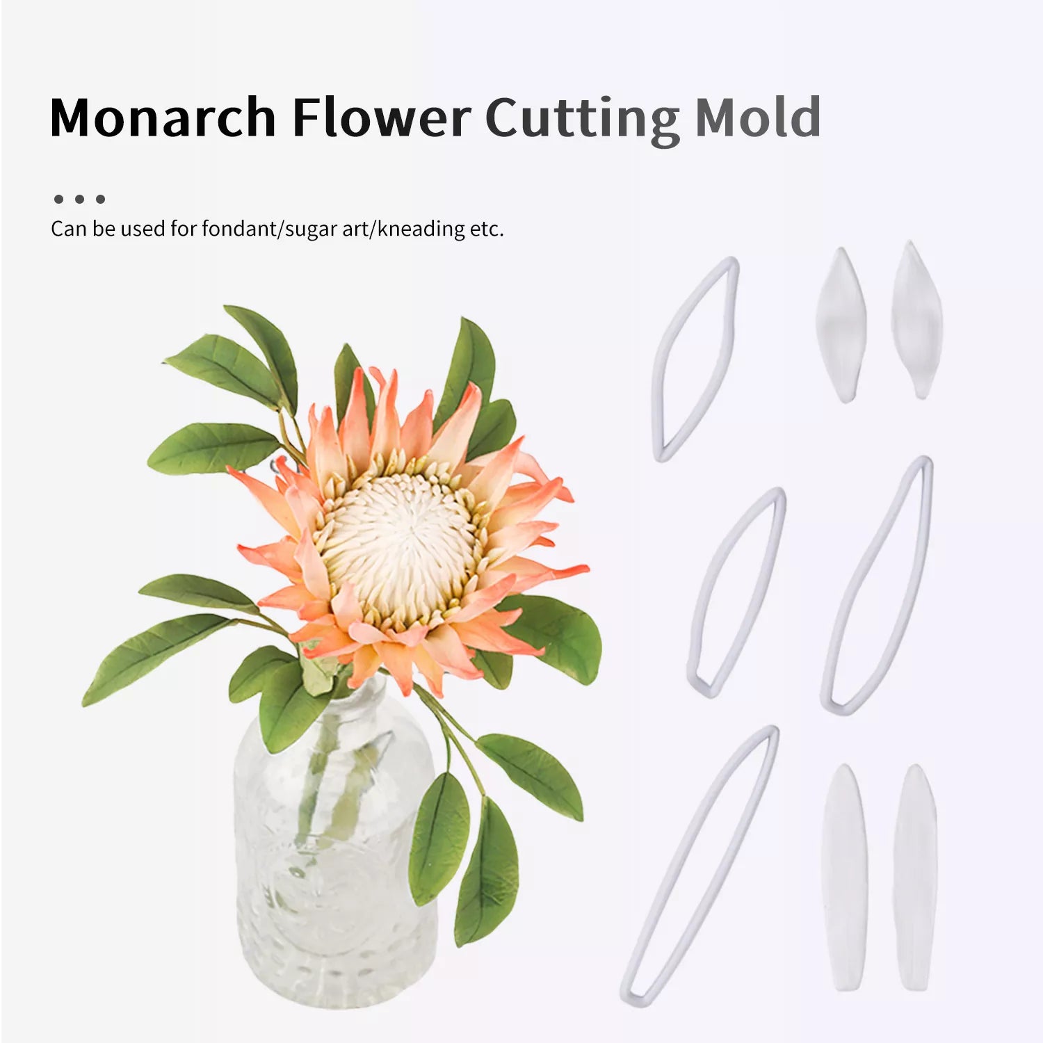 Realistic Protea Sugar Paste Cutting And Embossing Silicone Mold Set