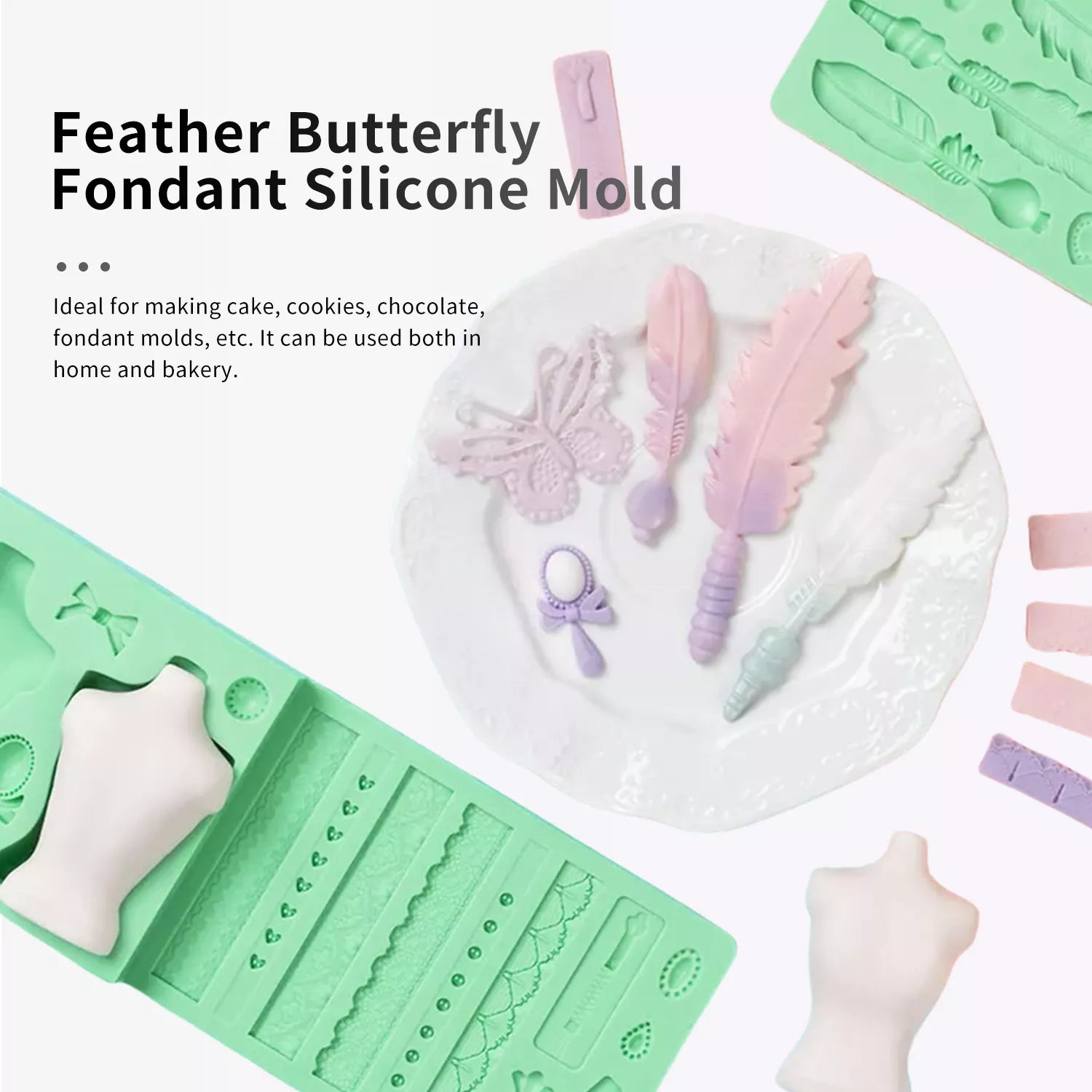Body, Feathers, Butterfly, Lace Patterns Integrated Silicone Mold