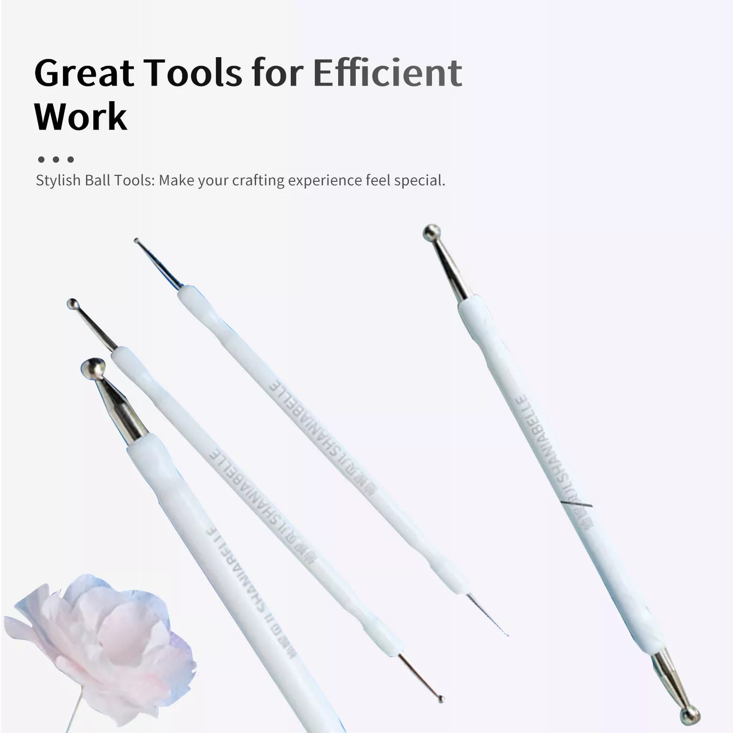 White Stainless Steel Ball Cutter Set of 4