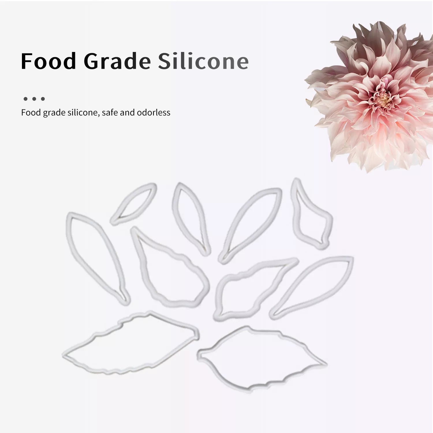 Realistic Dahlia Sugar Paste Cutting And Embossing Silicone Mold Set