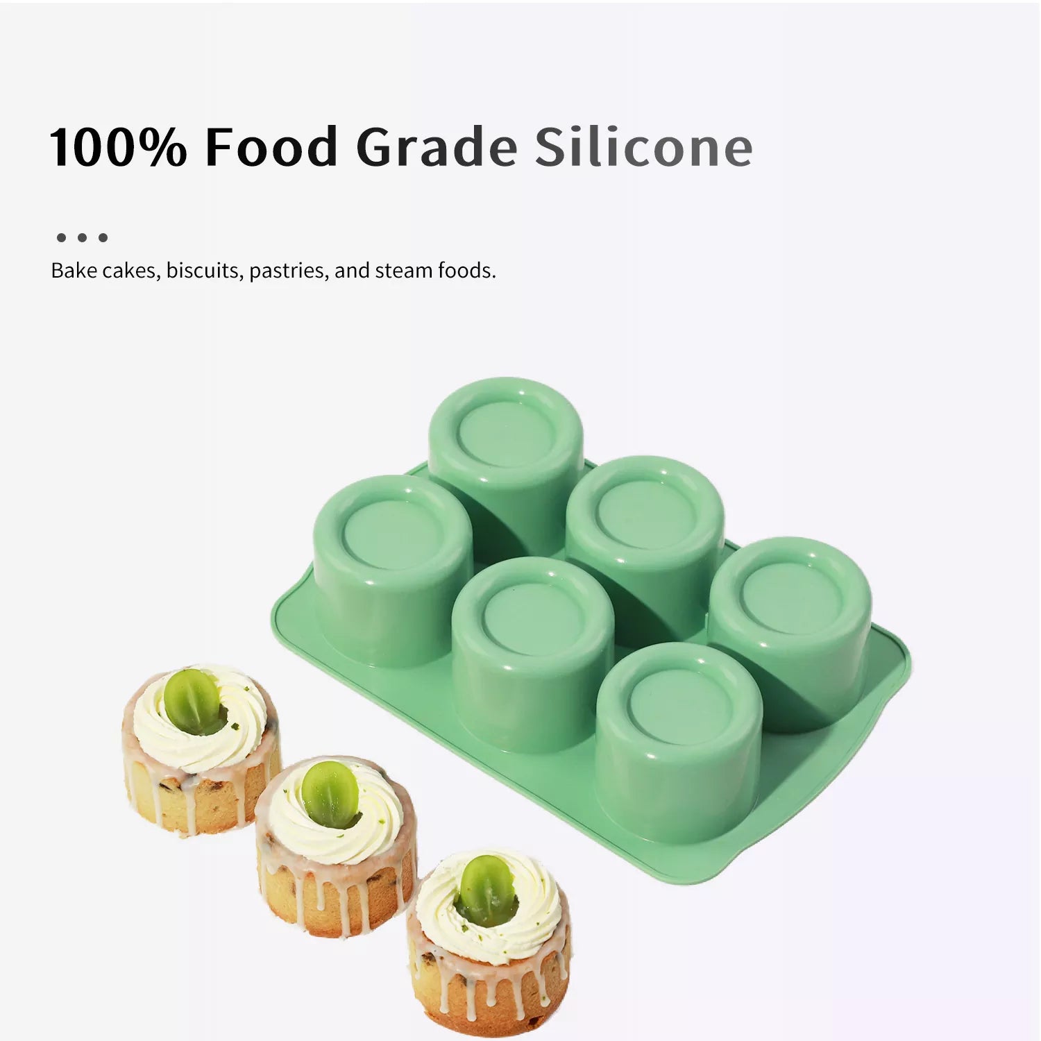 6-Cavity Hollow Round Cup Mousse Silicone Mold