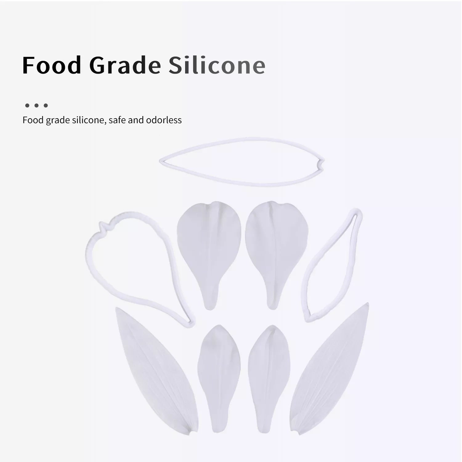 Realistic Narcissus and Alstroemeria Leaf Sugar Paste Cutting And Embossing Silicone Mold Set