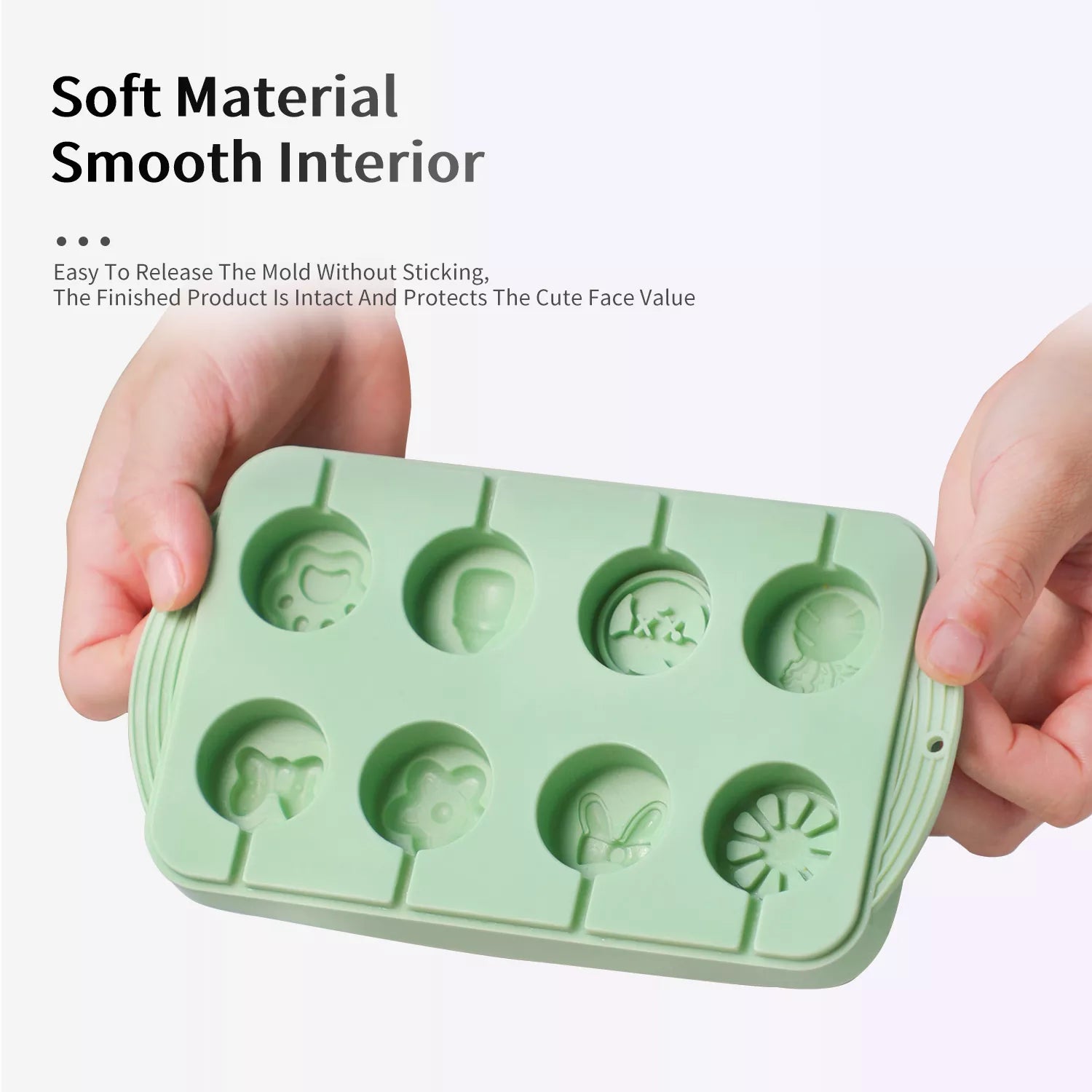 6-Cavity Circular Lollipop Silicone Mold