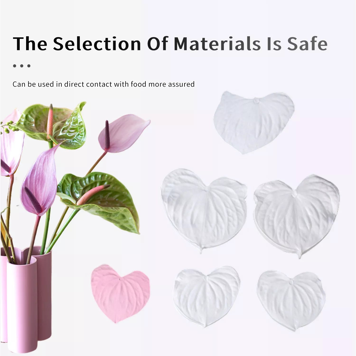 Realistic Anthurium Sugar Paste Cutting And Embossing Silicone Mold Set