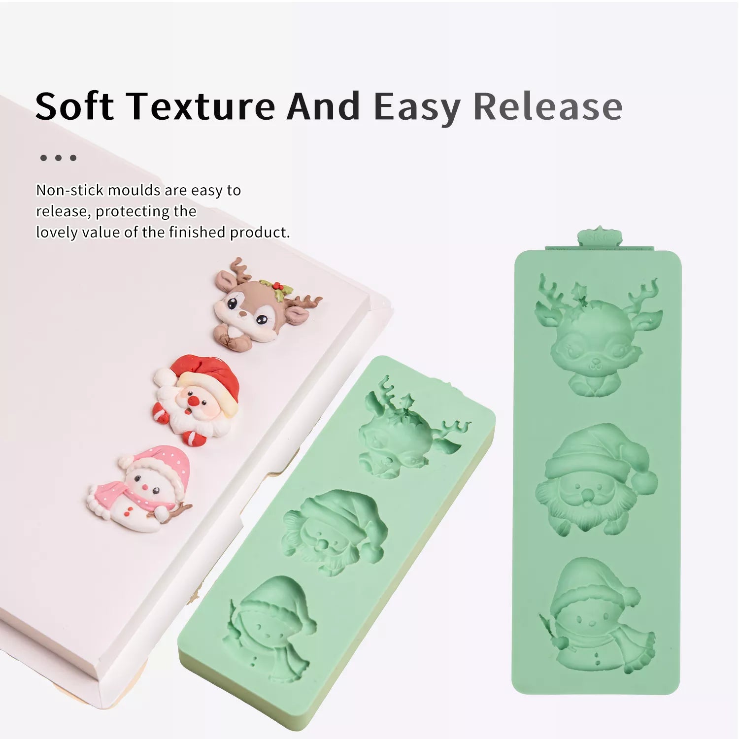 Cartoon Snowman and Deer Silicone Mold