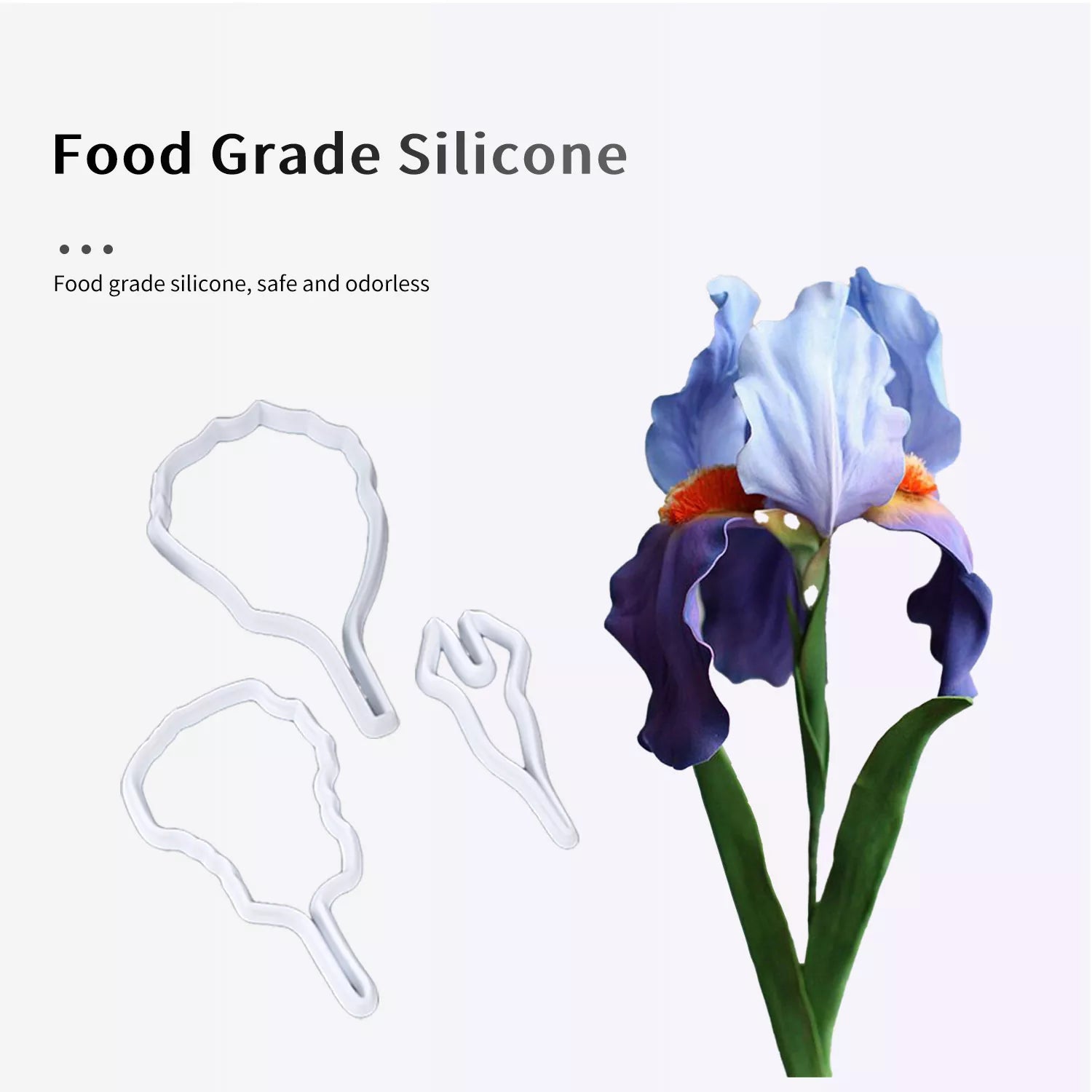 Realistic Bearded Iris and Dutchman's Breeches Sugar Paste Cutting And Embossing Silicone Mold Set