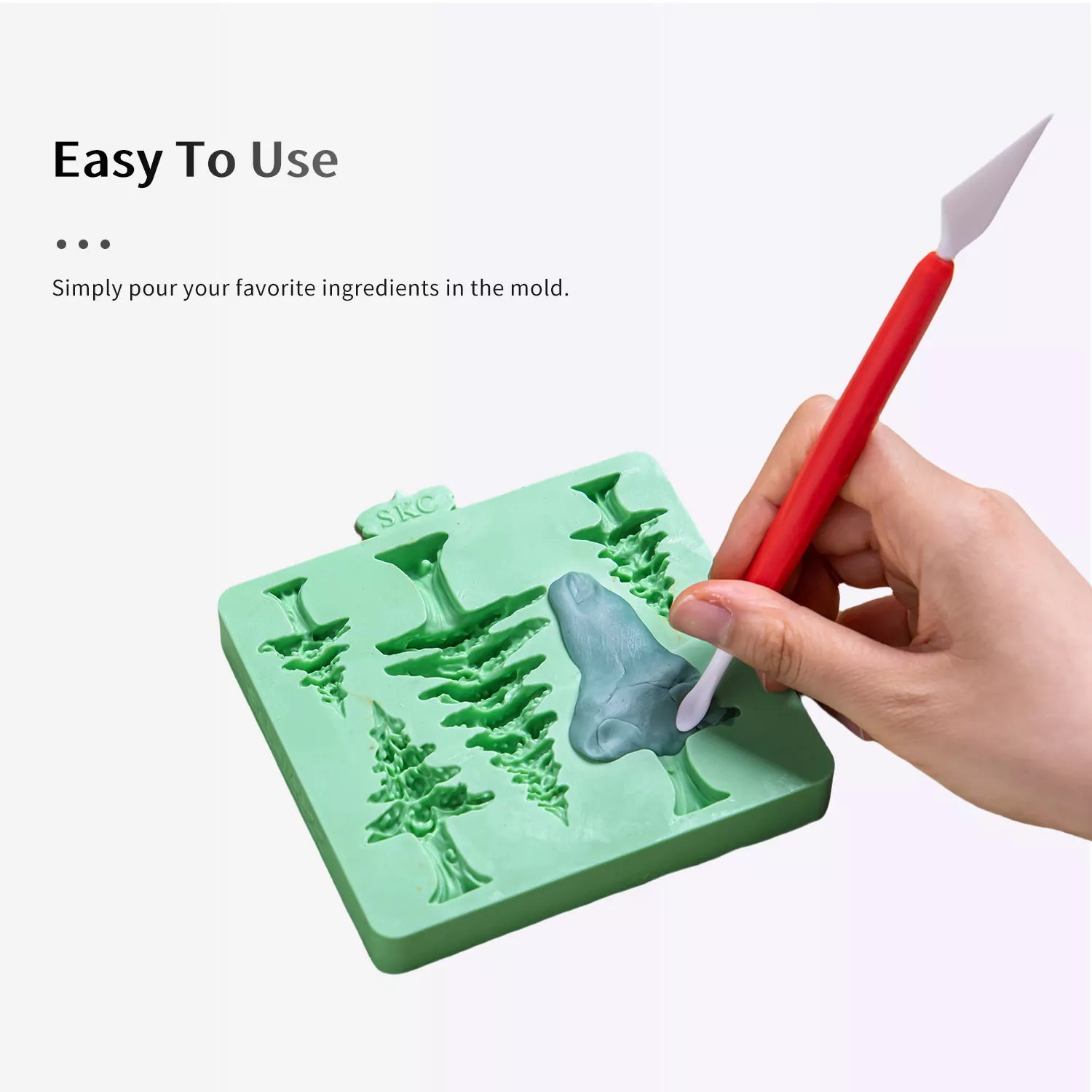 Christmas Tree, House, Deer, Santa Claus Set Silicone Mold