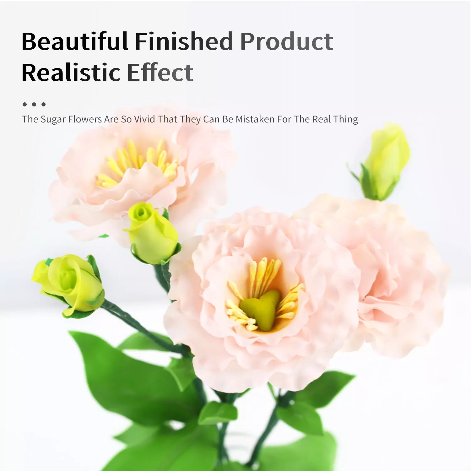 Realistic Eustoma Sugar Paste Cutting And Embossing Silicone Mold Set