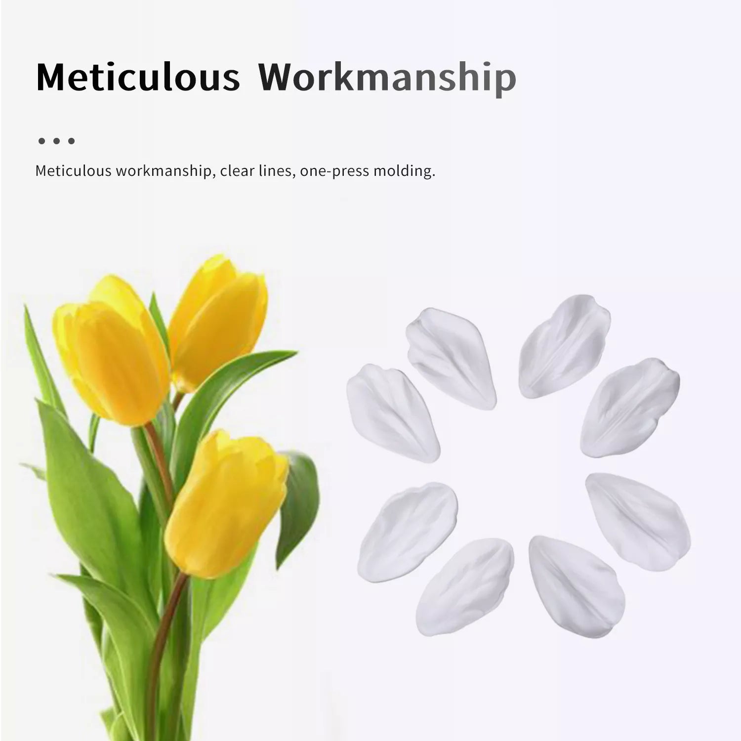 Realistic Tulip Sugar Paste Cutting And Embossing Silicone Mold Set