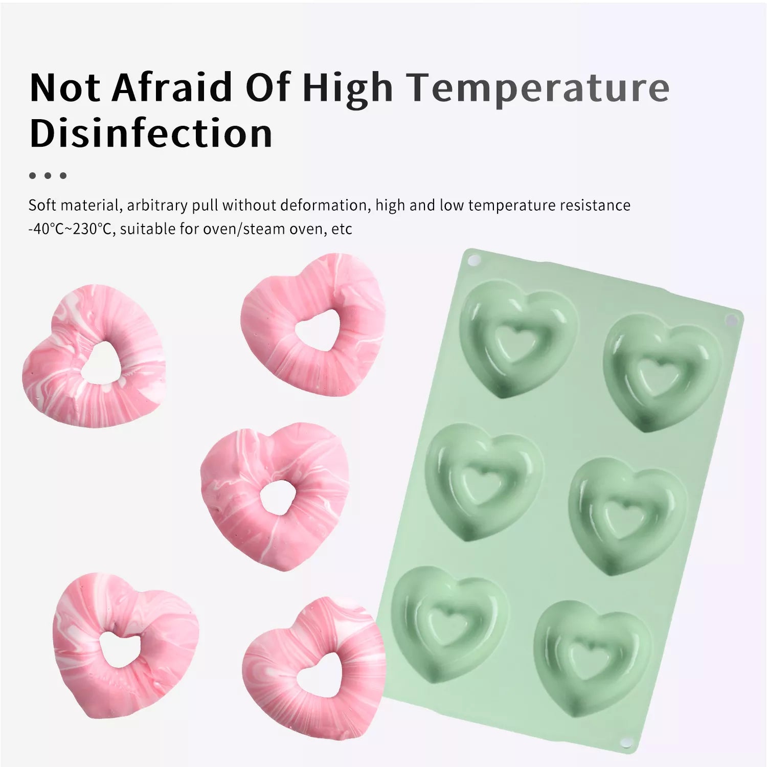 Silicone Heart Donut Pan