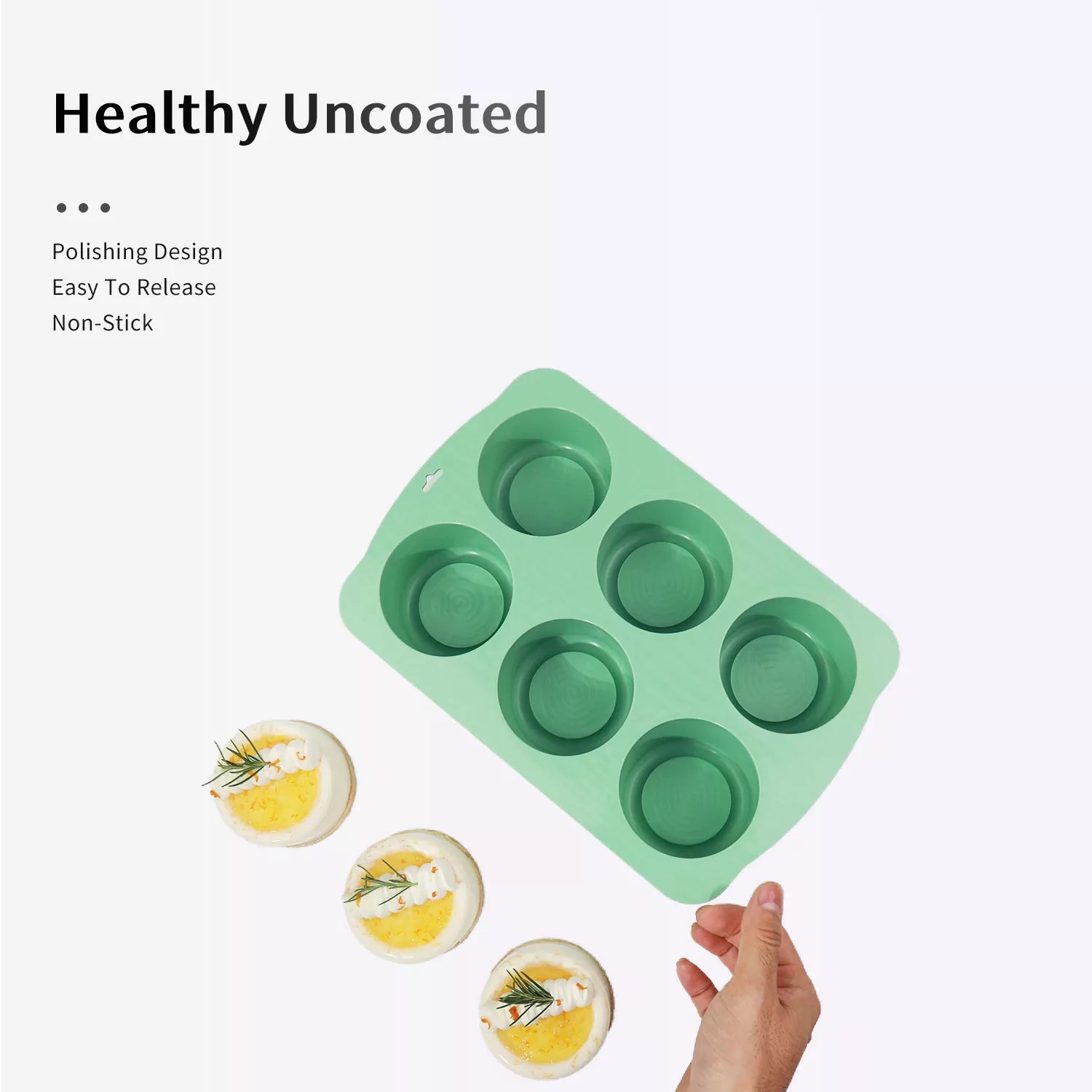6-Cavity Hollow Round Cup Mousse Silicone Mold