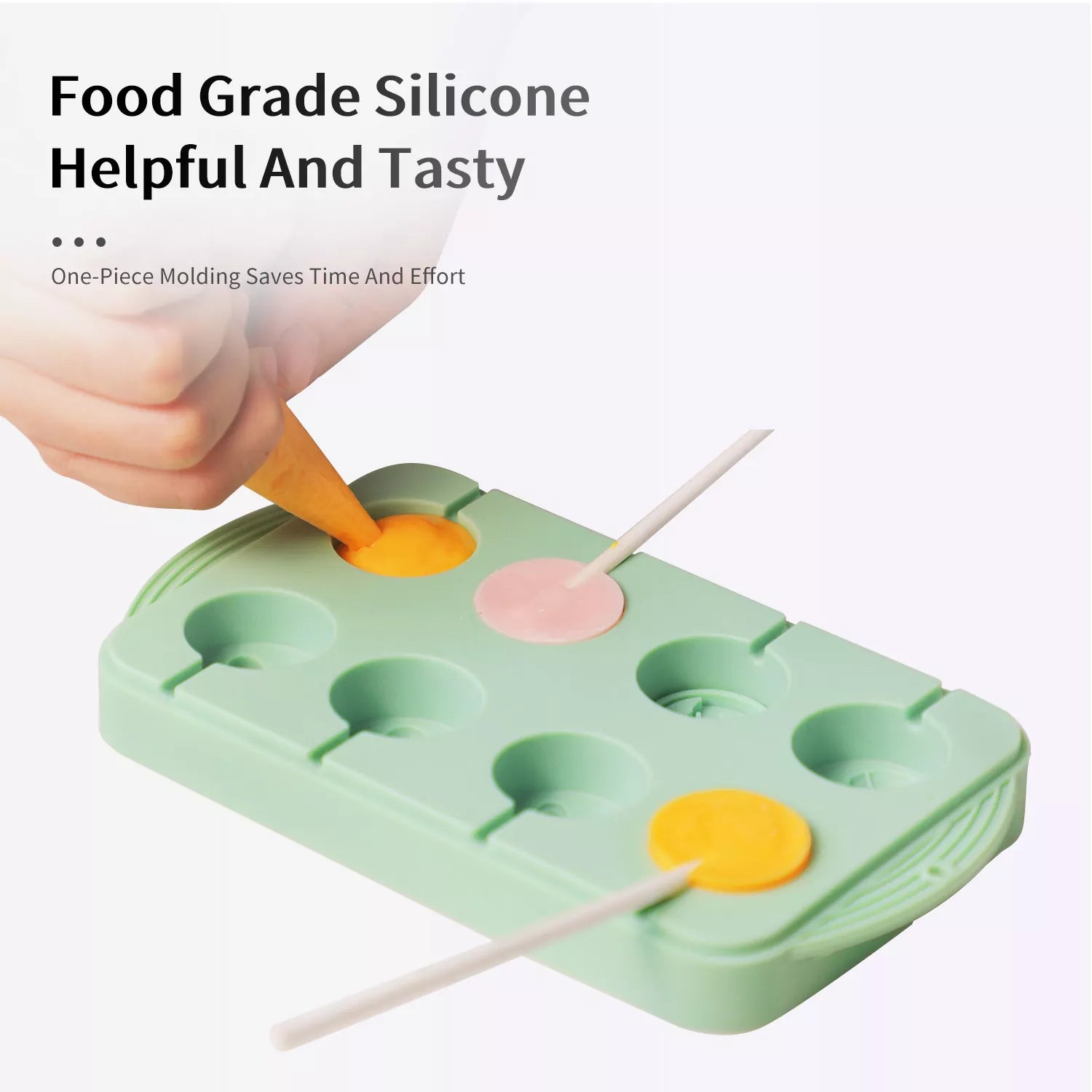 6-Cavity Circular Lollipop Silicone Mold