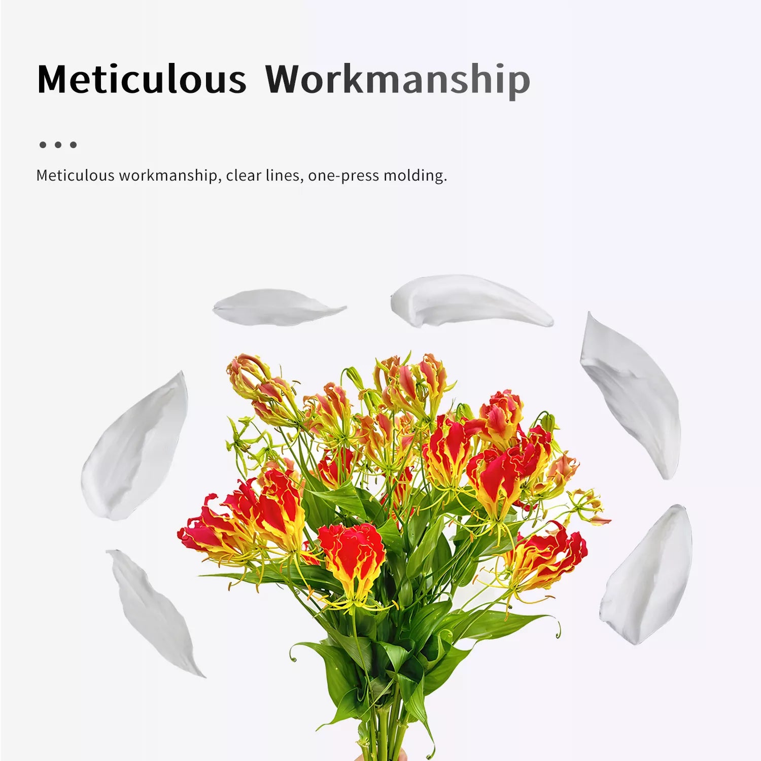 Realistic Gloriosa Lily Sugar Paste Cutting And Embossing Silicone Mold Set