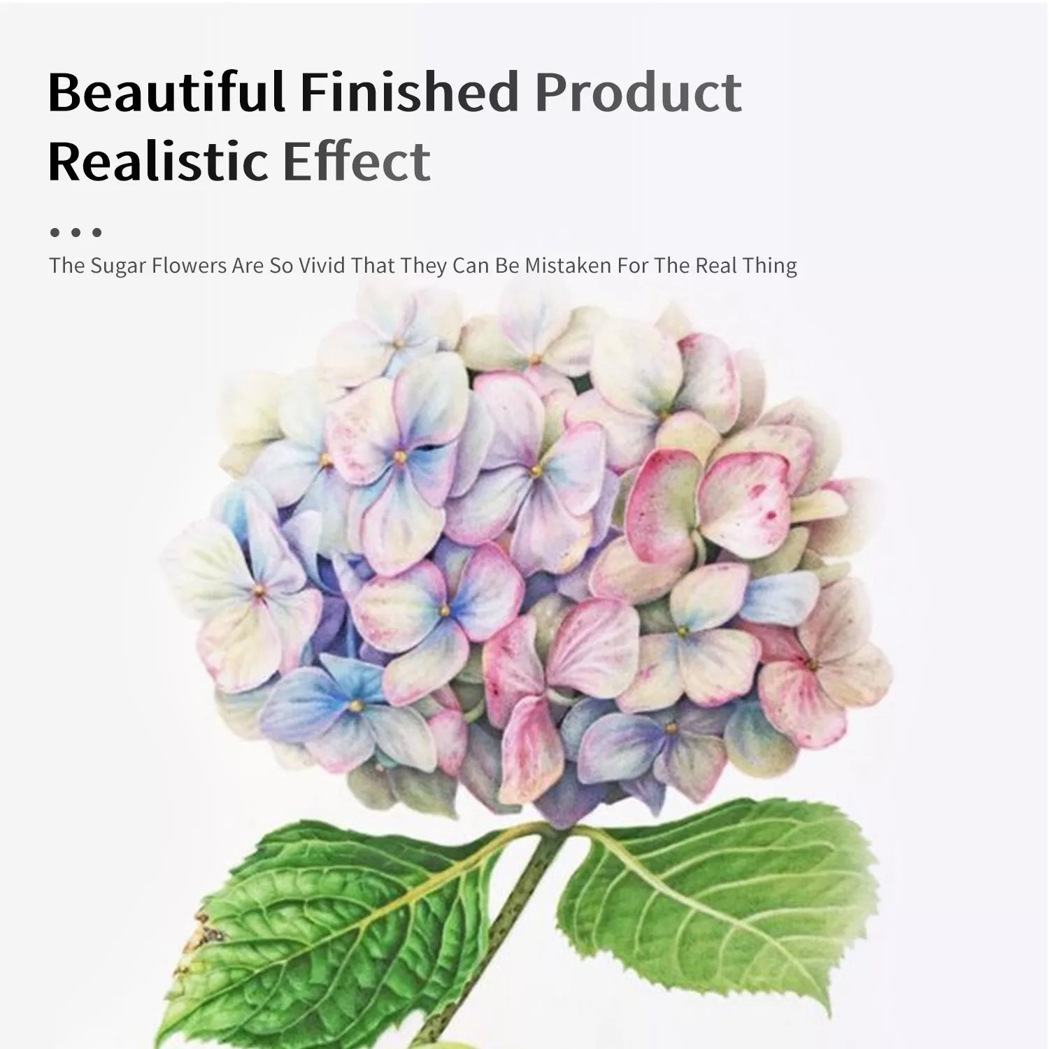Realistic Hydrangea and Leaf Sugar Paste Cutting And Embossing Silicone Mold Set