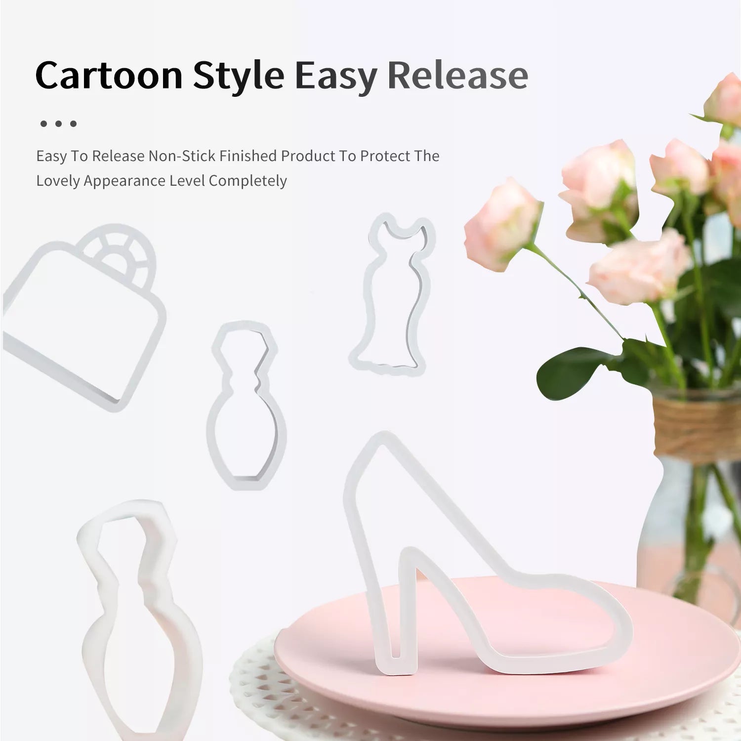 Skirt, High-Heeled Shoes, Handbag Cutting Mold Set