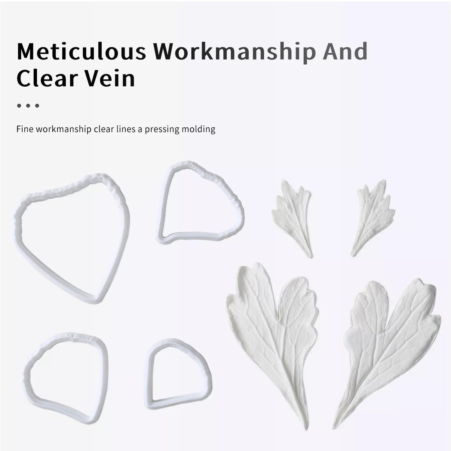 Realistic Ranunculus Leaf Sugar Paste Cutting And Embossing Silicone Mold Set
