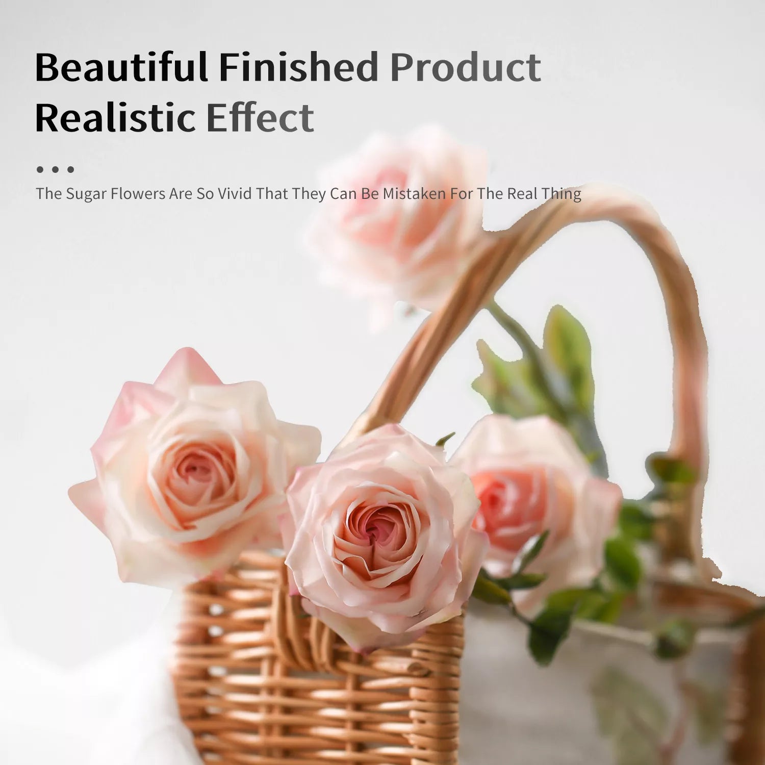 Realistic Small Rose Sugar Paste Cutting And Embossing Silicone Mold Set