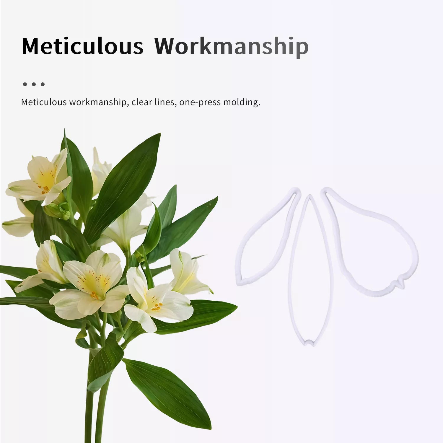 Realistic Narcissus and Alstroemeria Leaf Sugar Paste Cutting And Embossing Silicone Mold Set