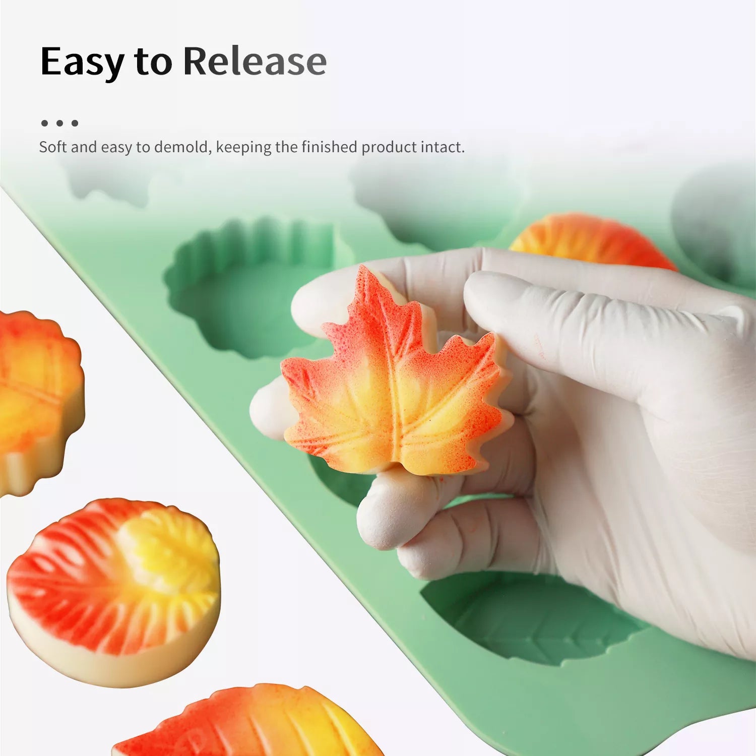 12-Cavity Maple Leaf Silicone Mold
