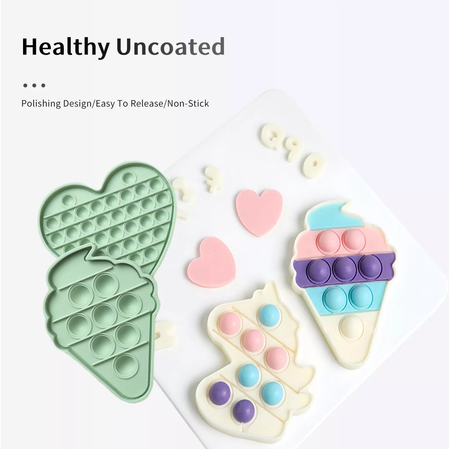 Round, Fish Tail, Torch, Heart-Shaped Chocolate Mold