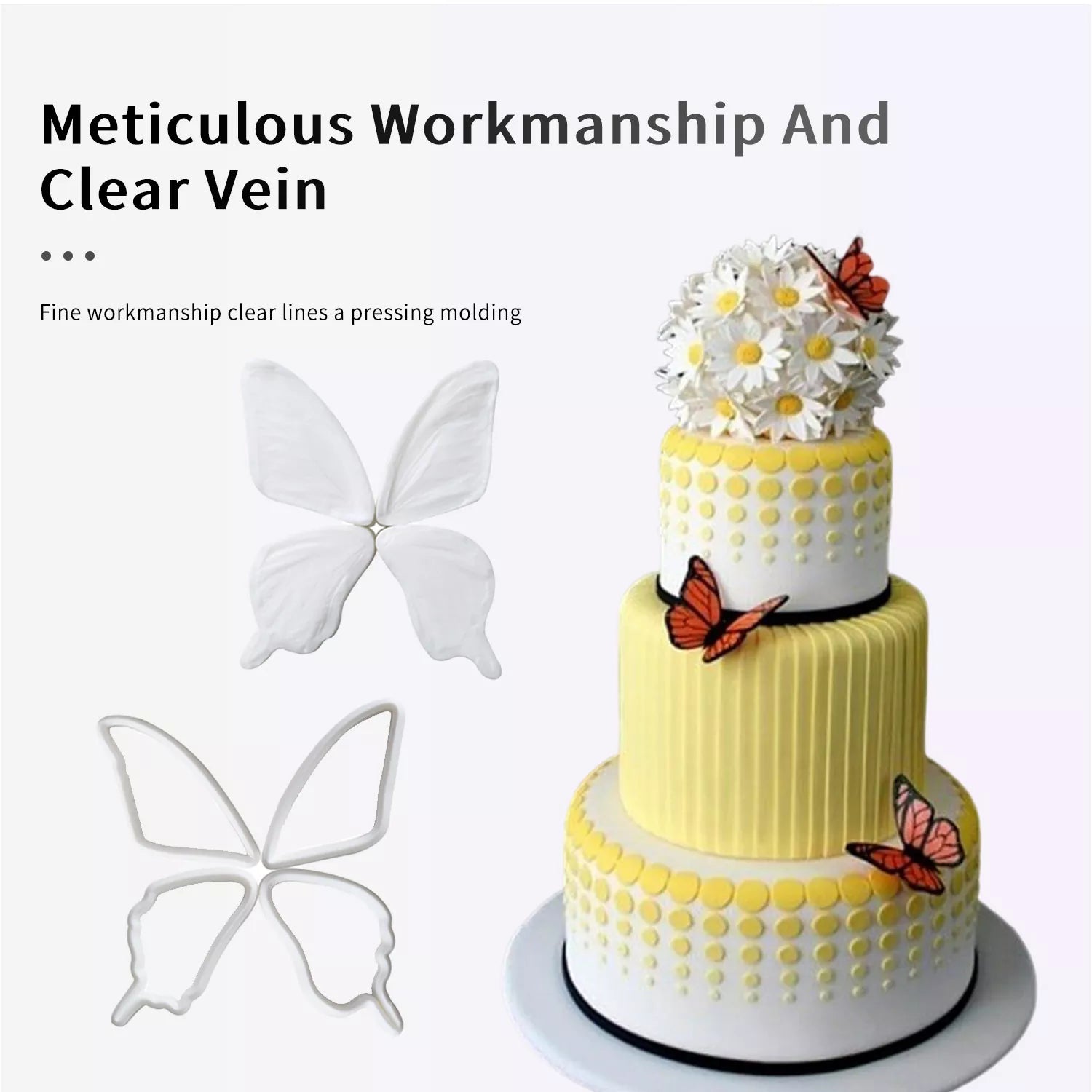 Realistic Butterfly Sugar Paste Cutting And Embossing Silicone Mold Set