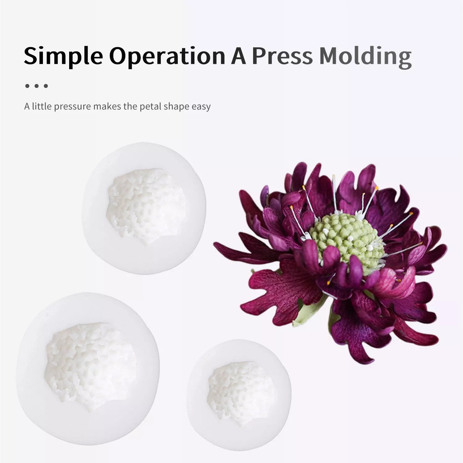 Realistic Brunnera Sugar Paste Cutting And Embossing Silicone Mold Set