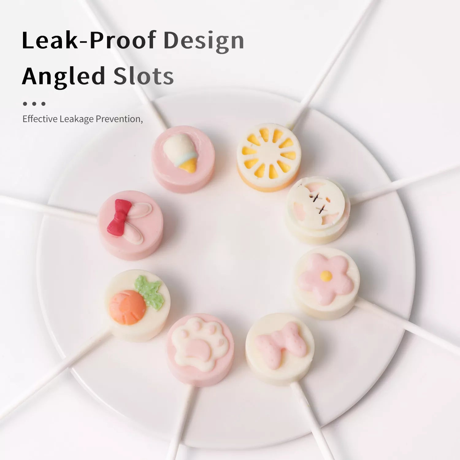 6-Cavity Circular Lollipop Silicone Mold