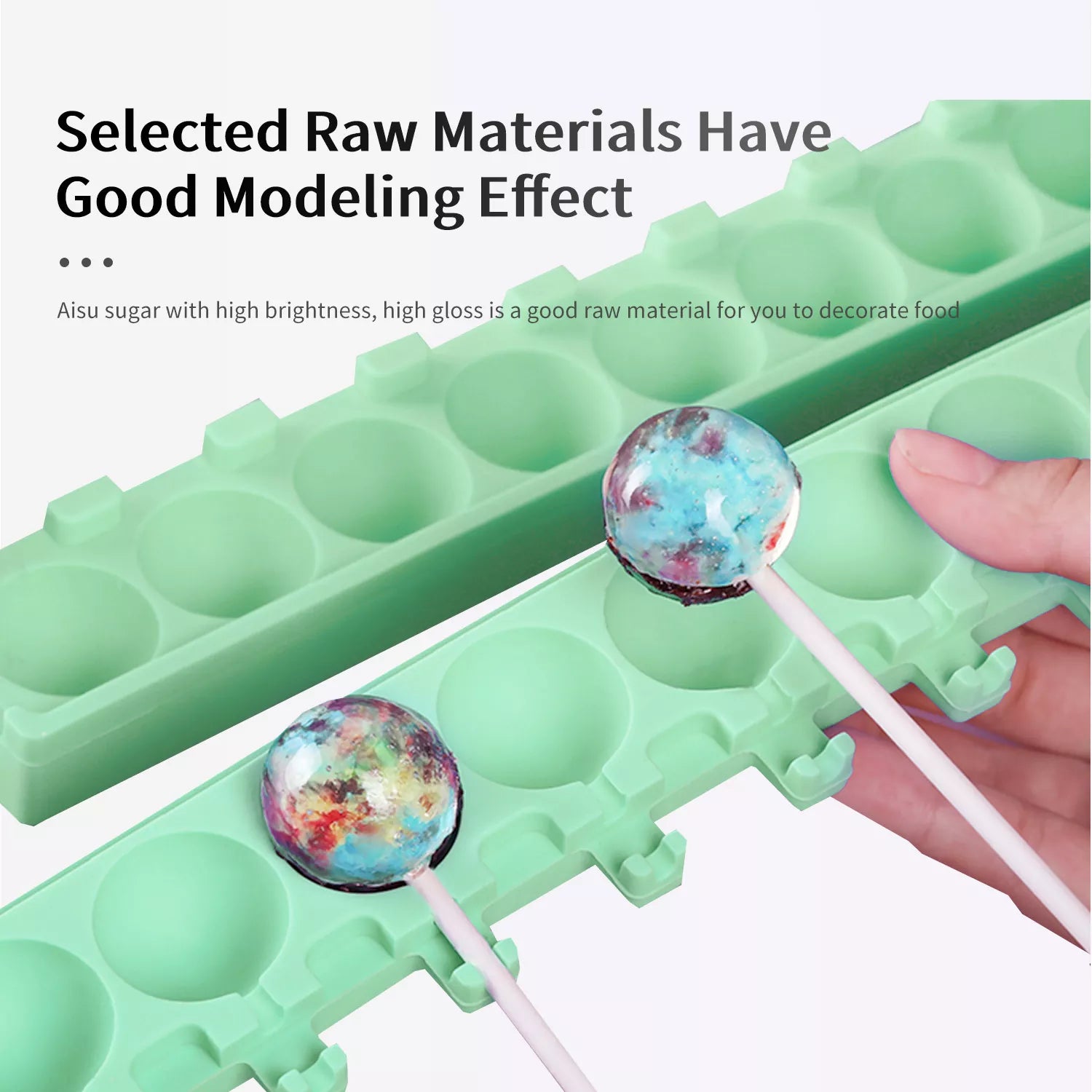6-Cavity Round Ball Lollipop Silicone Mold