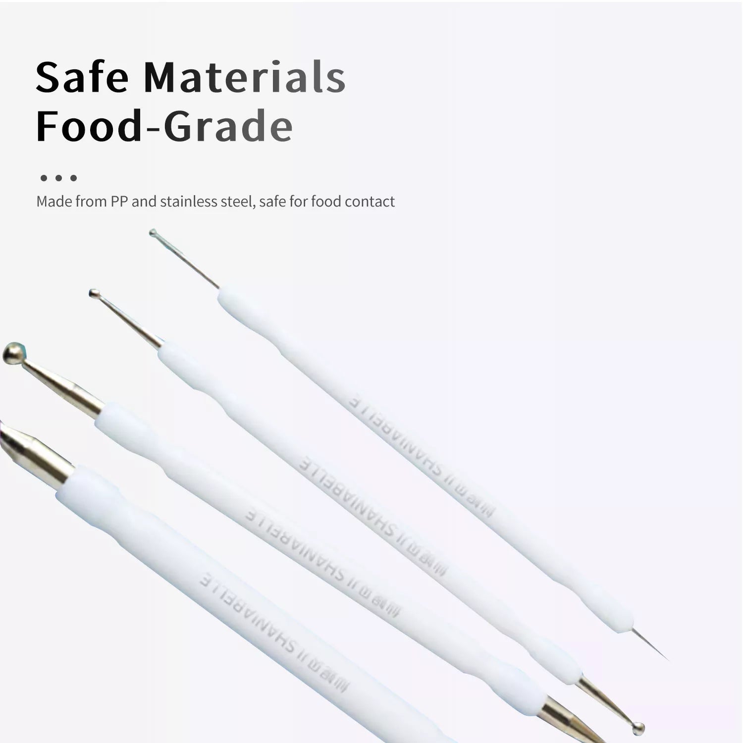 White Stainless Steel Ball Cutter Set of 4